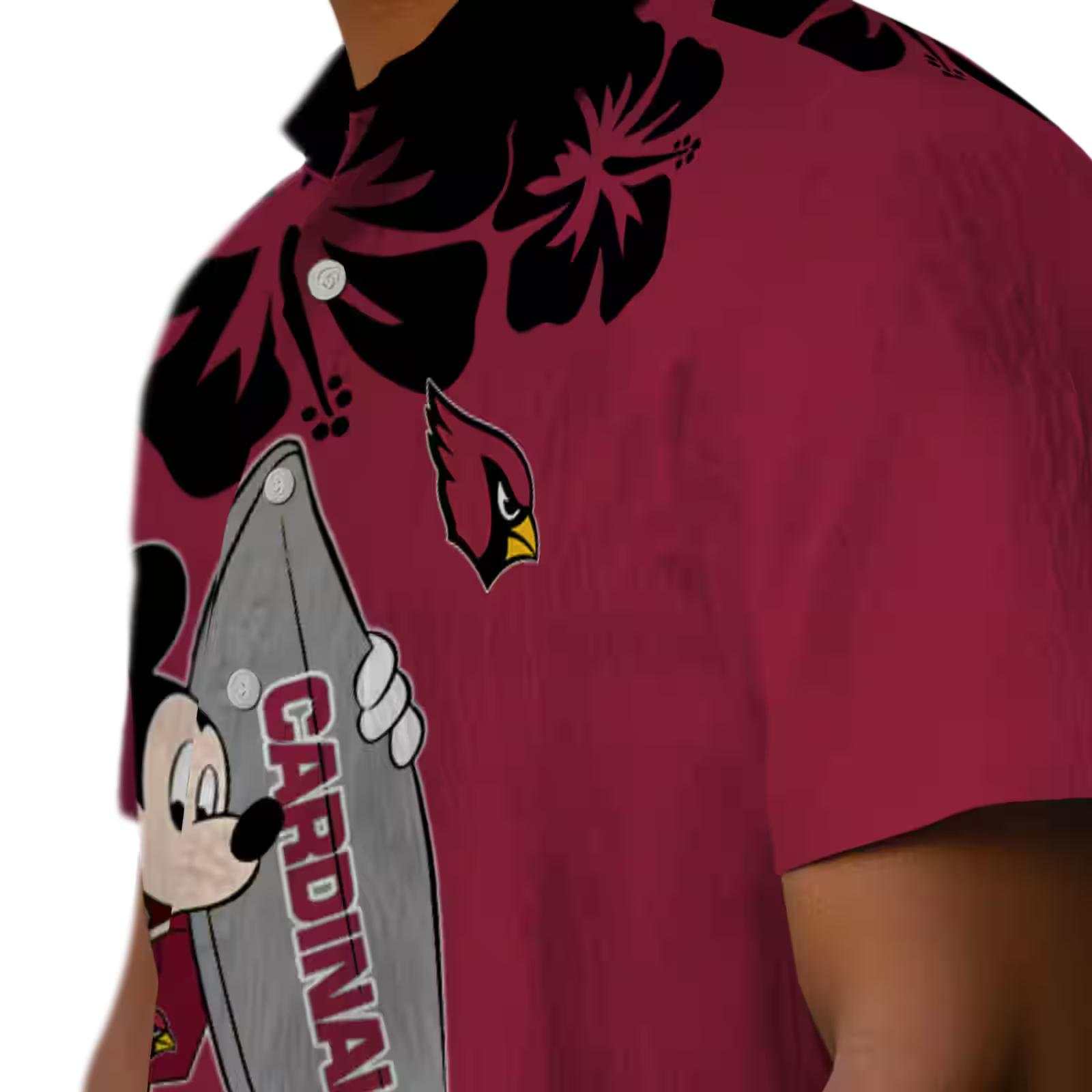 arizona cardinals surfing mickey red hawaiian shirt trendy