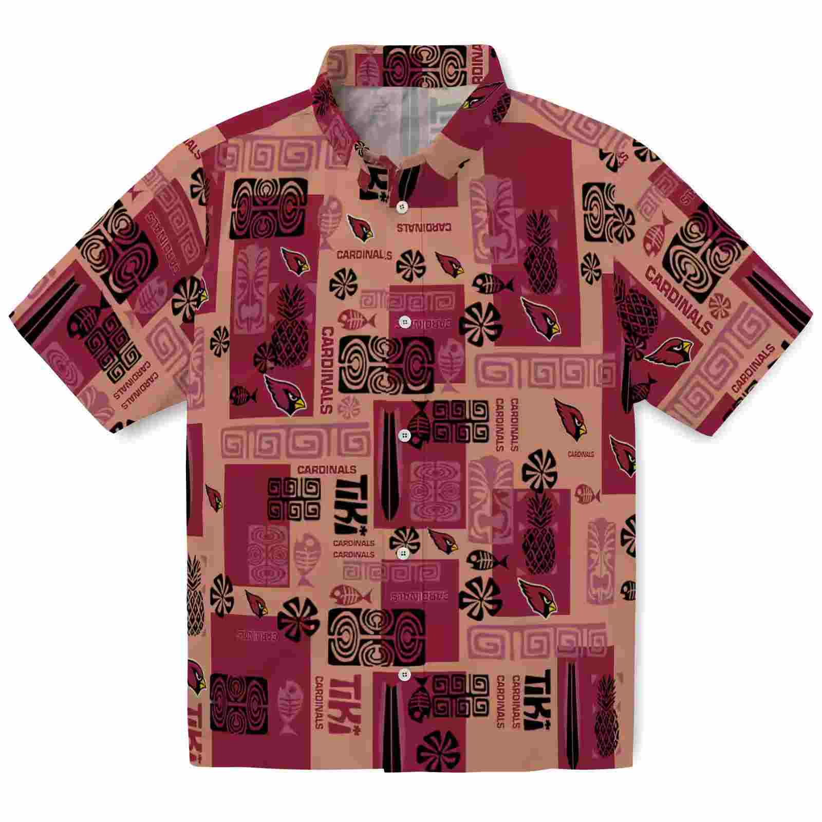 Arizona Cardinals Tribal Symbols Red Hawaiian Shirt