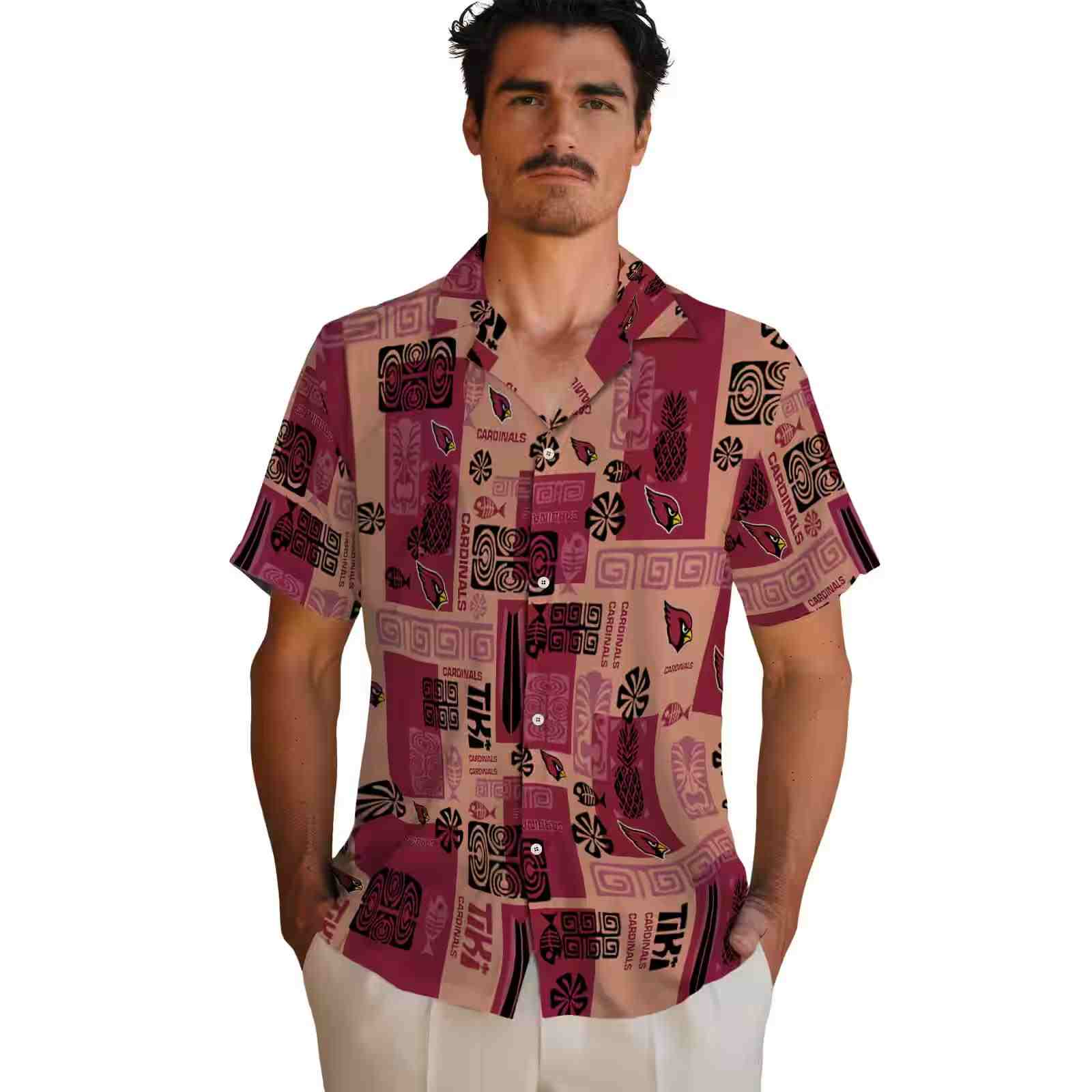 arizona cardinals tribal symbols red hawaiian shirt fashion forward