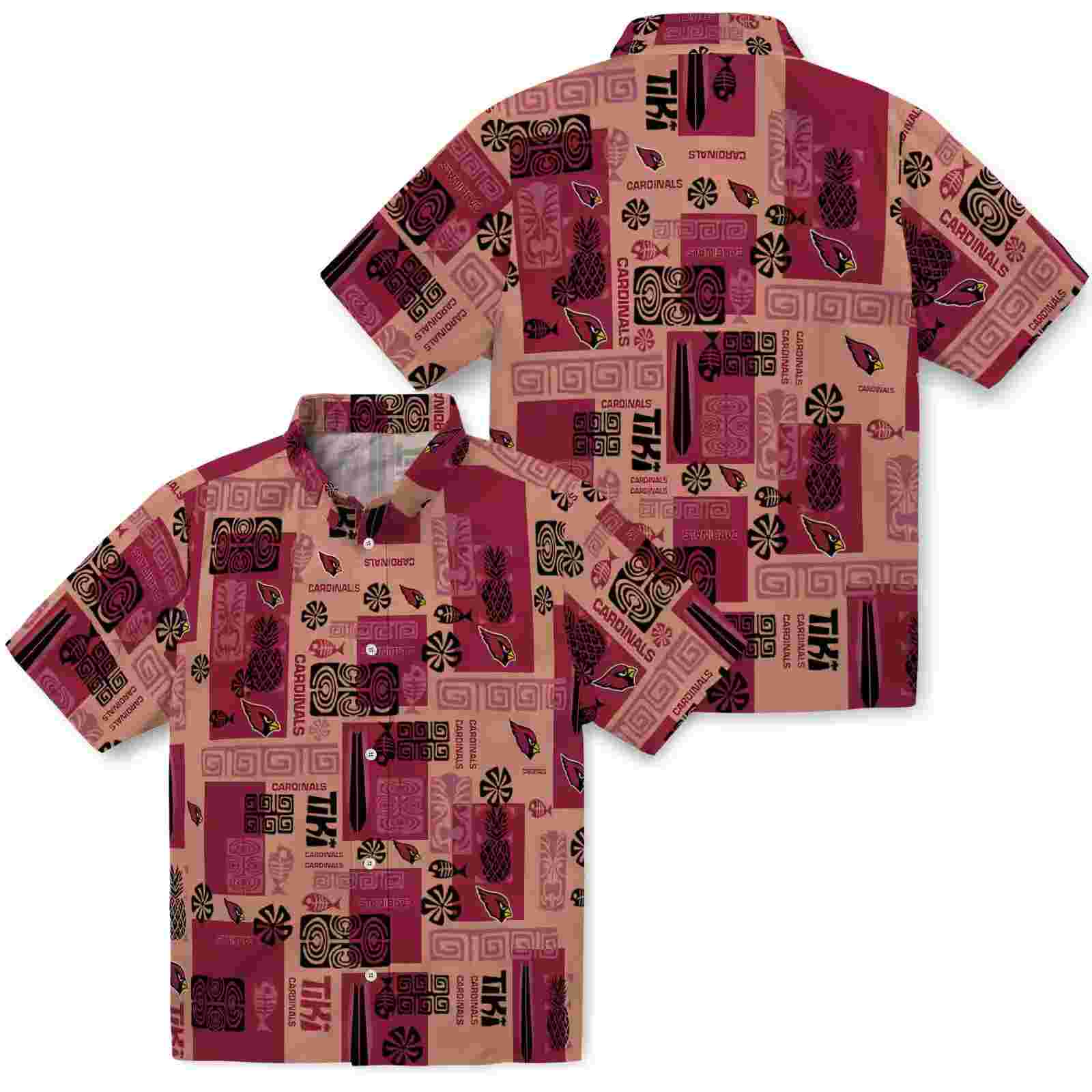 arizona cardinals tribal symbols red hawaiian shirt high quality