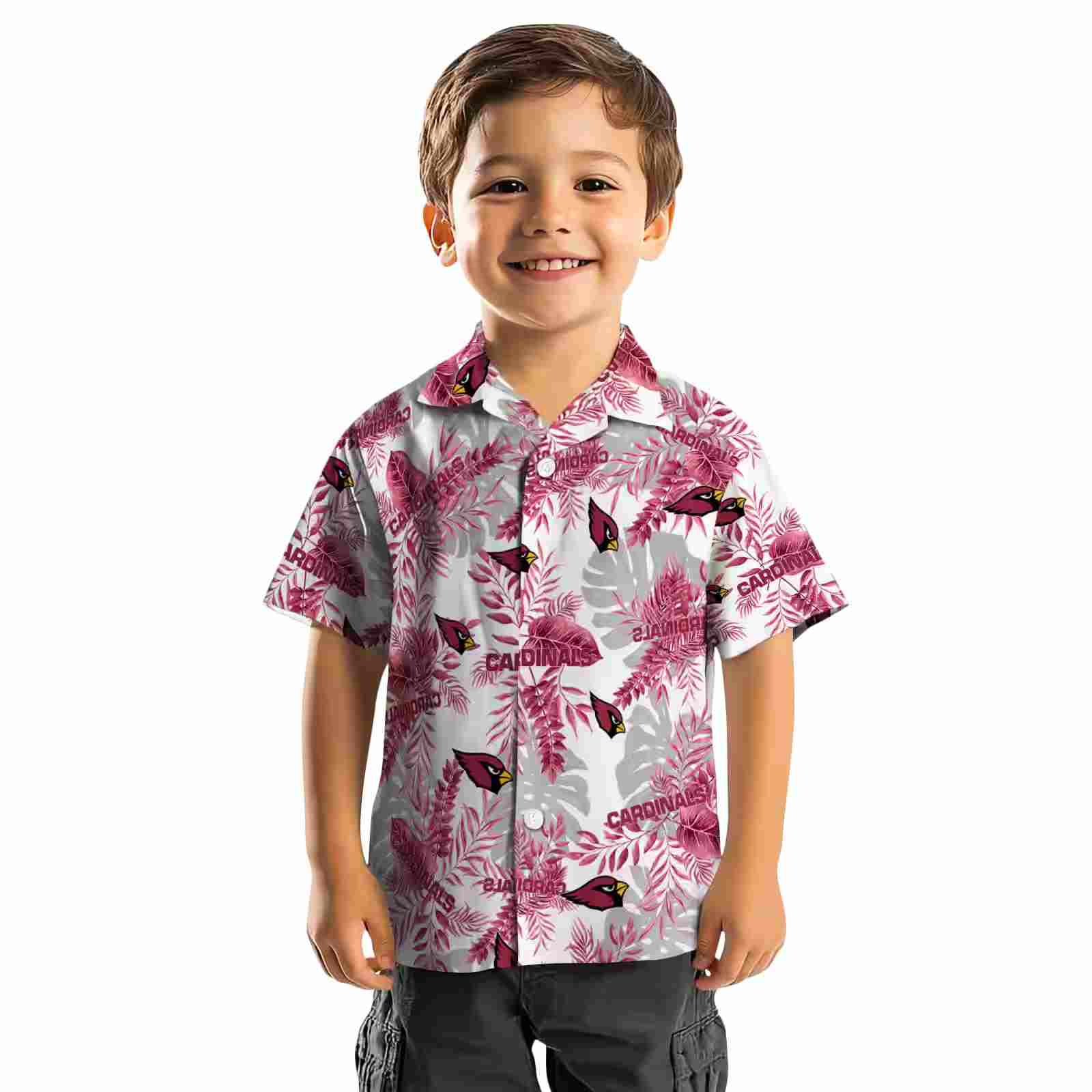 arizona cardinals tropical leaves red white hawaiian shirt top rated