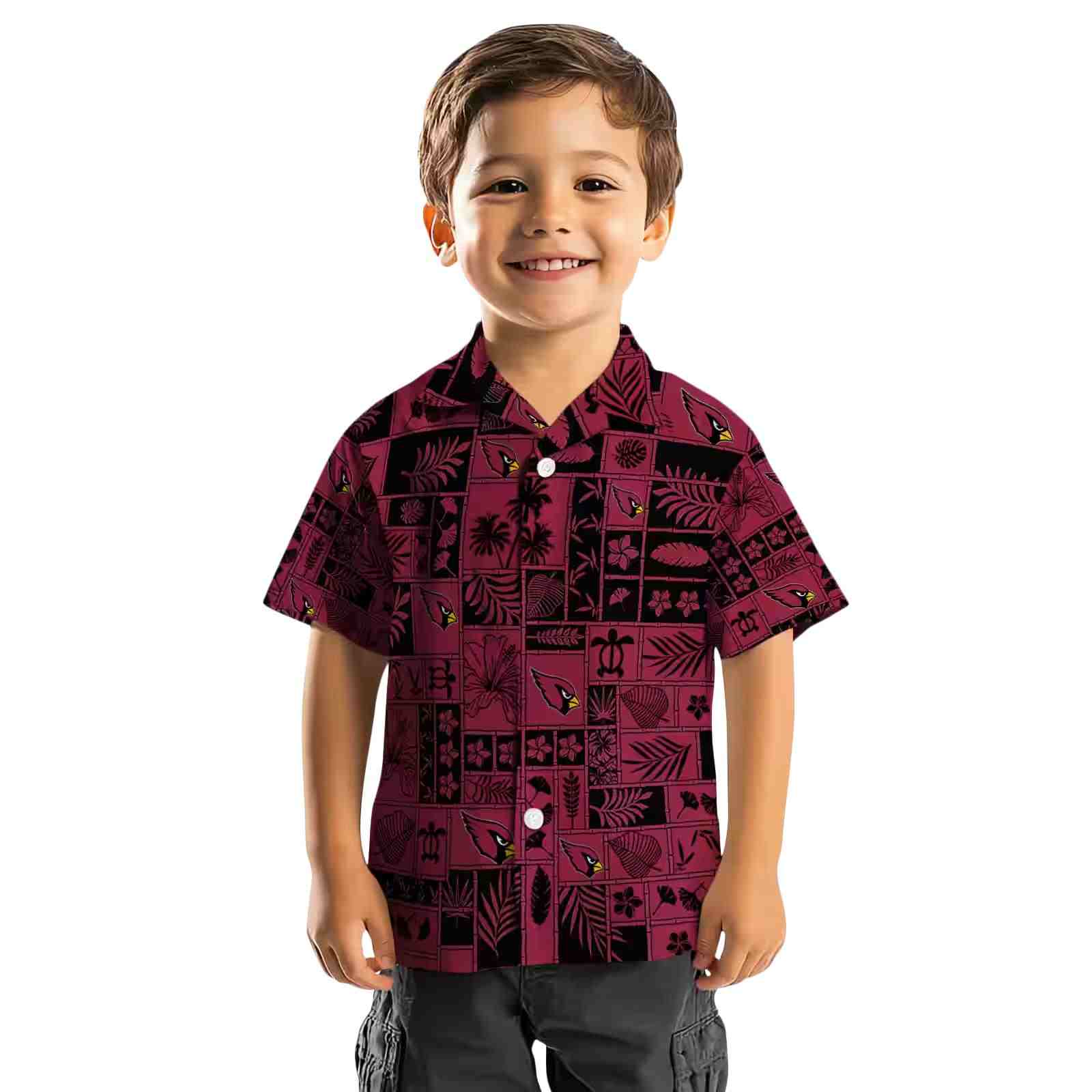 arizona cardinals tropical patchwork red black hawaiian shirt top rated