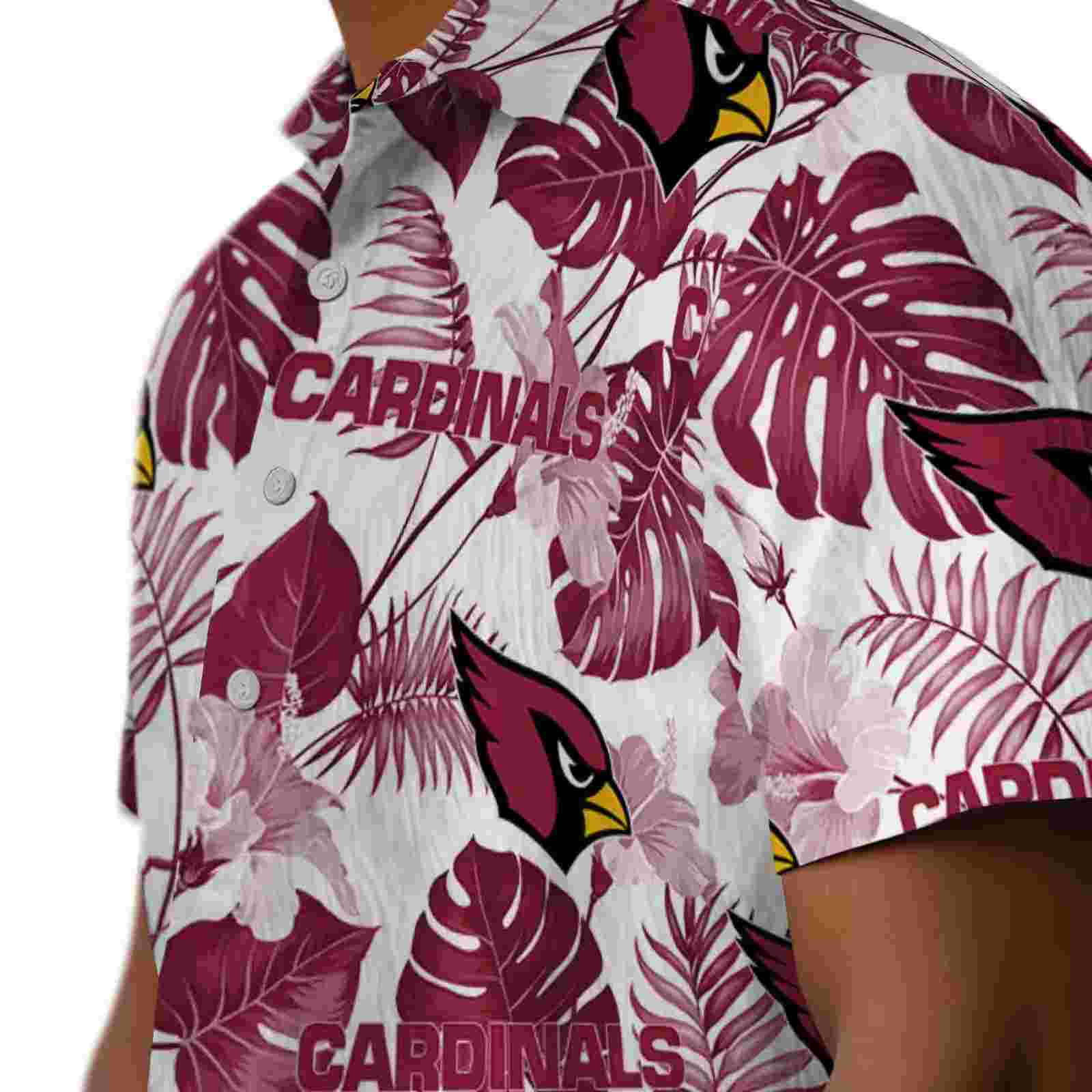 arizona cardinals tropical plants red white hawaiian shirt trendy