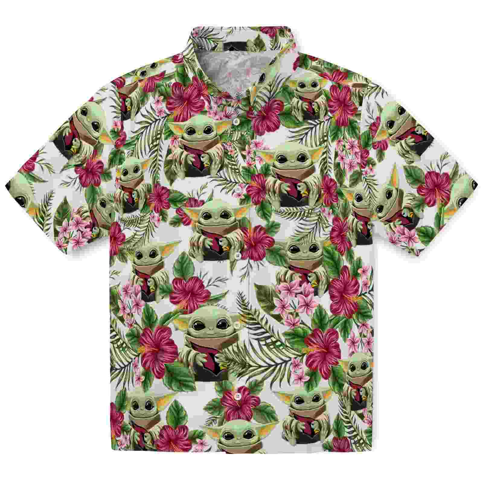 Arizona Cardinals Tropical Yoda Green Hawaiian Shirt