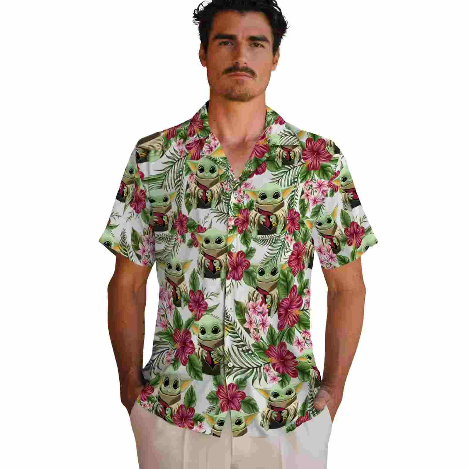 arizona cardinals tropical yoda green hawaiian shirt fashion forward