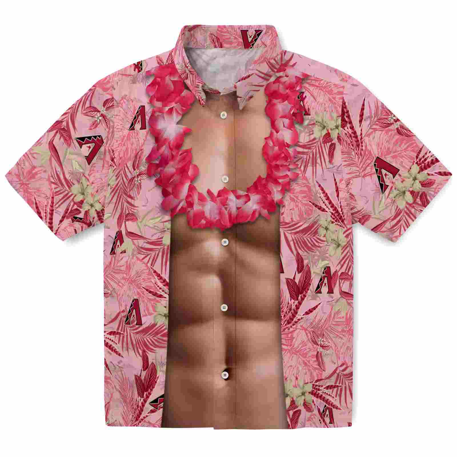 Arizona Diamondbacks Chest Illusion Red Hawaiian Shirt