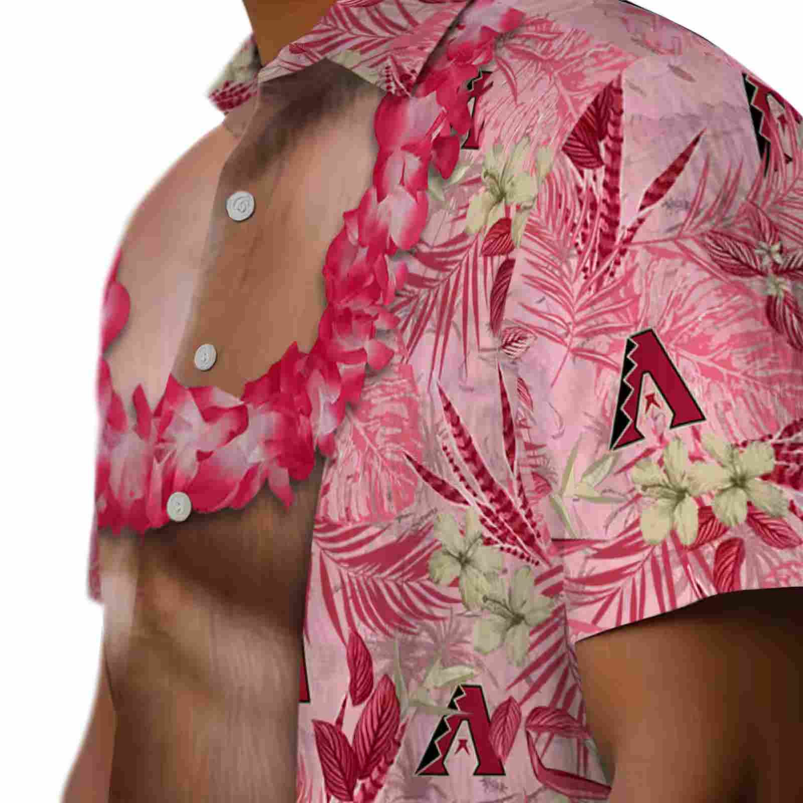 arizona diamondbacks chest illusion red hawaiian shirt trendy