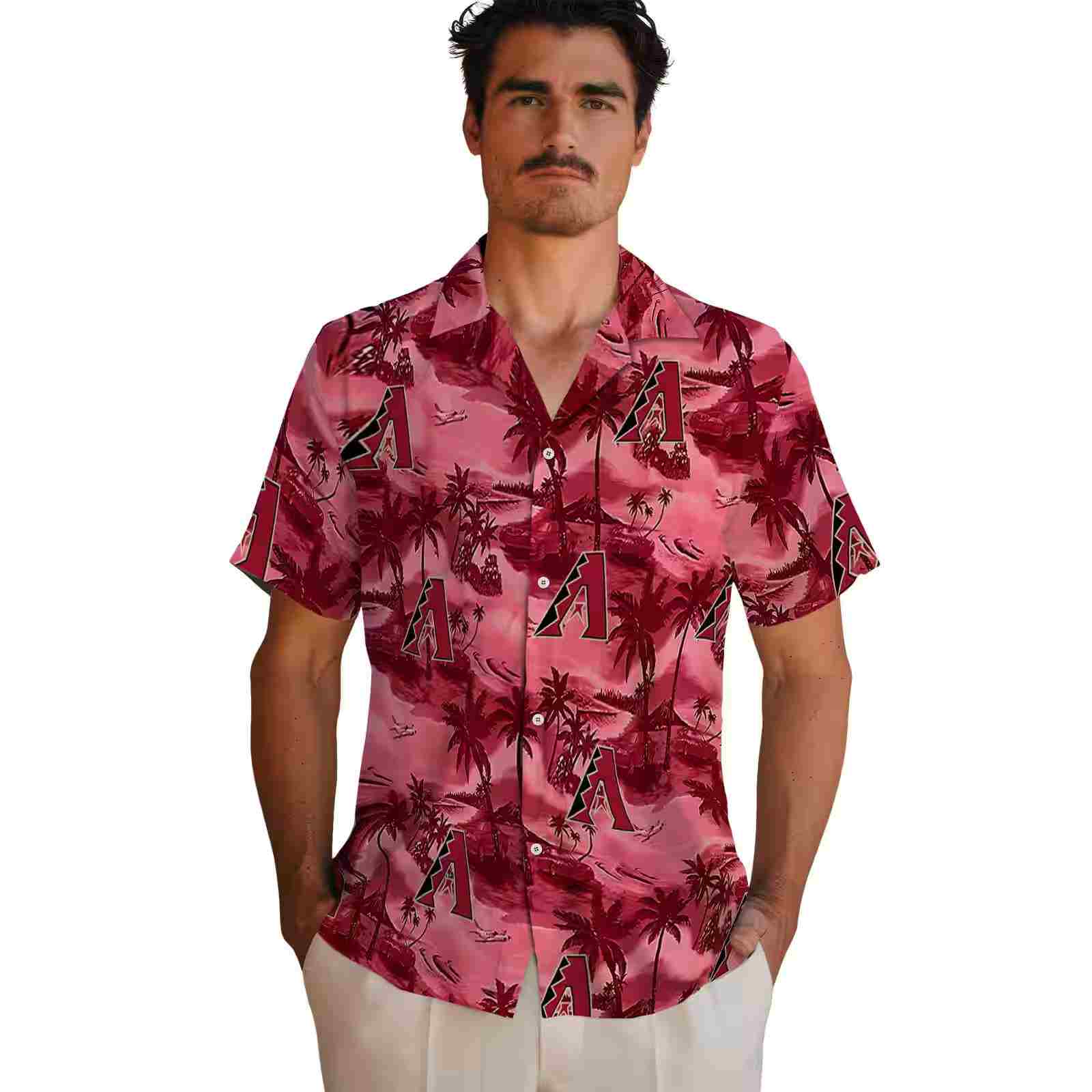 arizona diamondbacks coastal palms red hawaiian shirt fashion forward