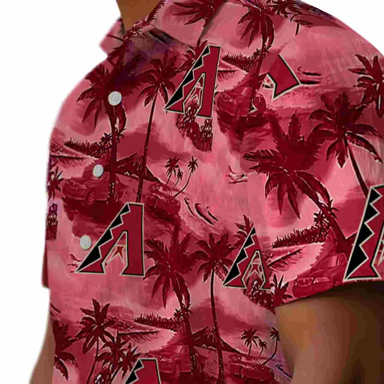 arizona diamondbacks coastal palms red hawaiian shirt trendy