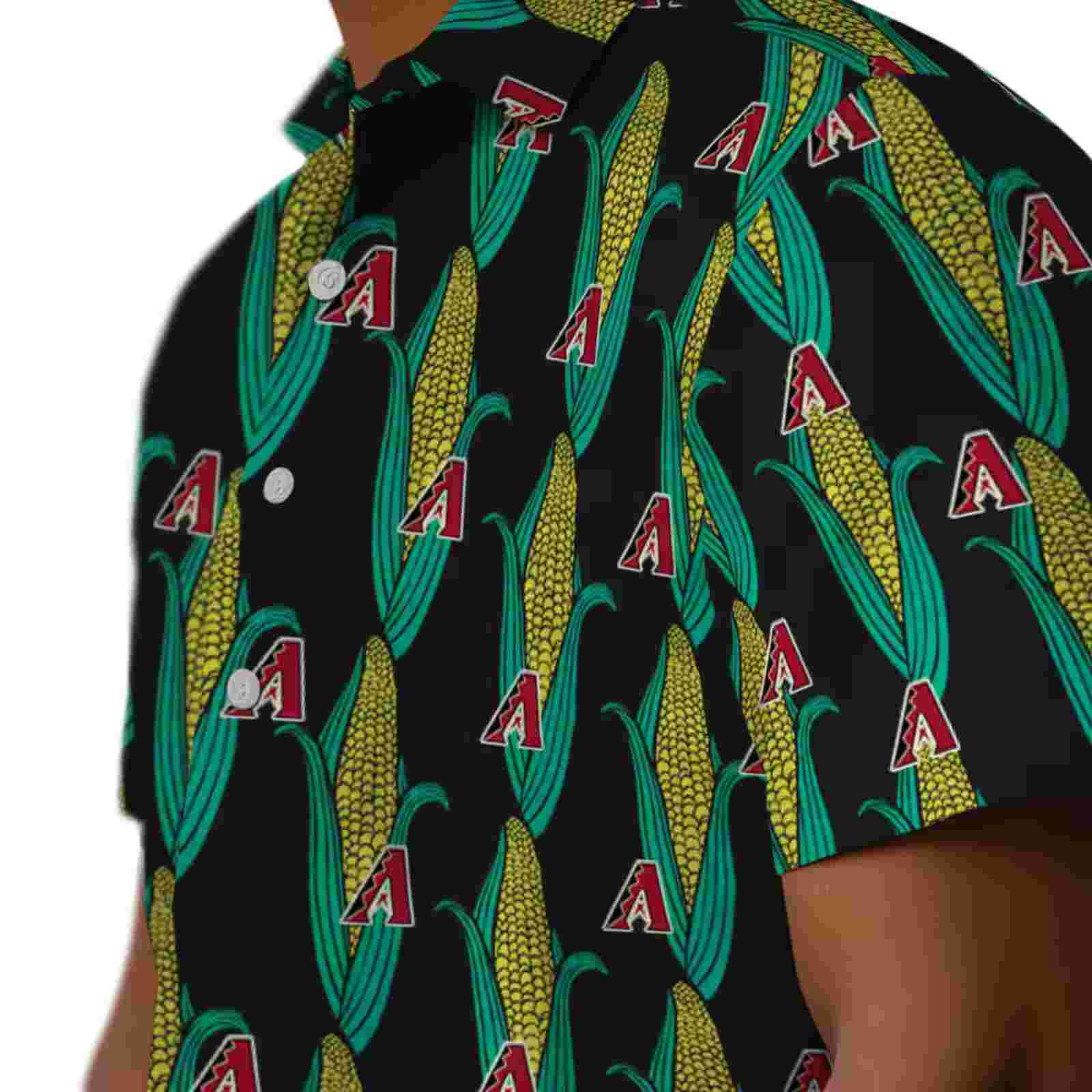 arizona diamondbacks corn motifs black green hawaiian shirt trendy