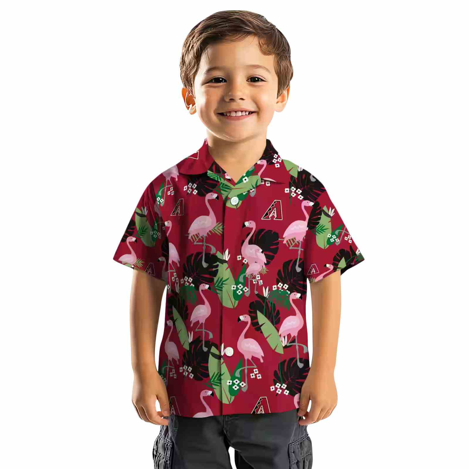 arizona diamondbacks flamingo leaf motif red hawaiian shirt top rated