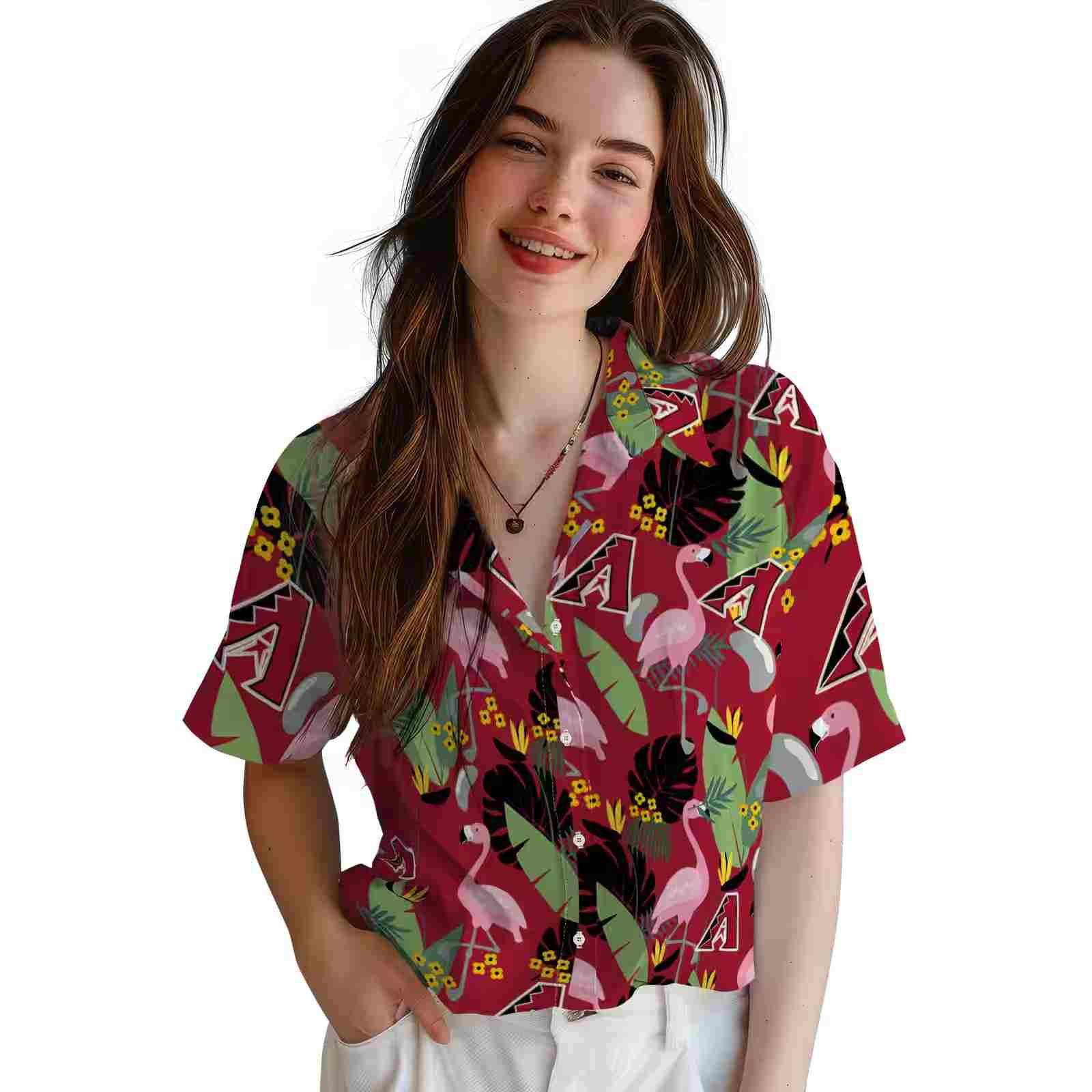 arizona diamondbacks flamingo leaves red hawaiian shirt latest model