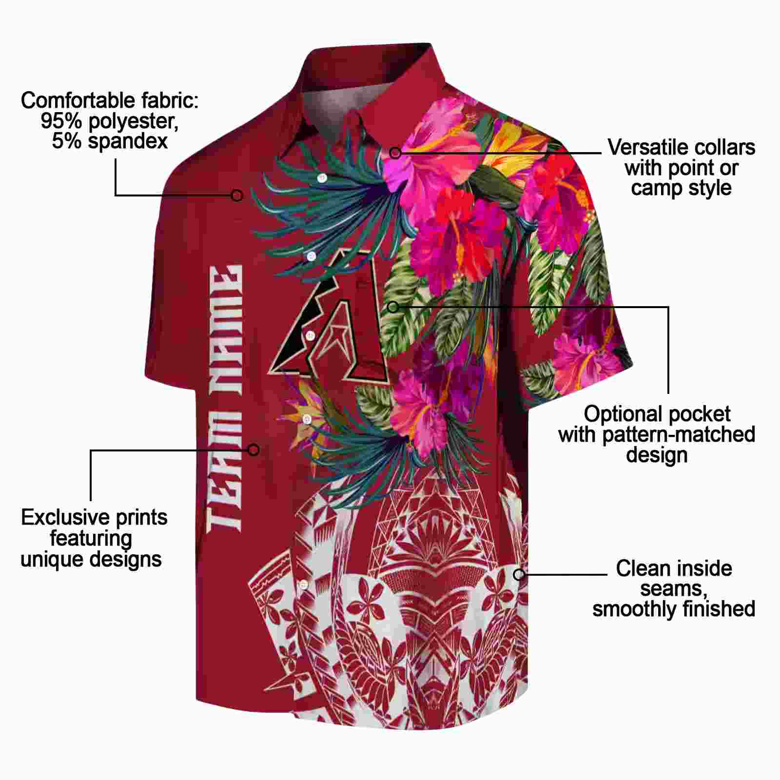 arizona diamondbacks floral polynesian red hawaiian shirt new arrival