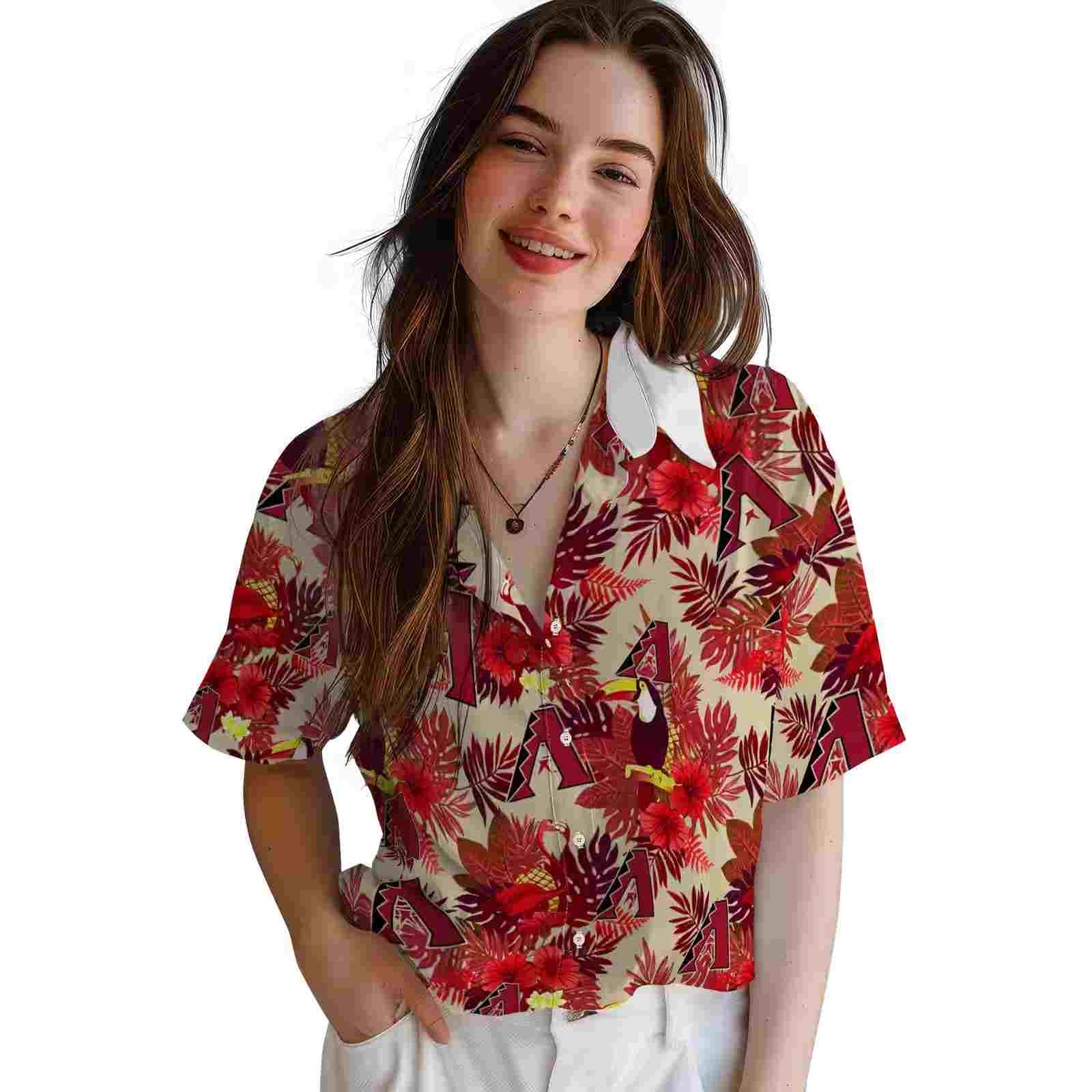 arizona diamondbacks floral toucan red hawaiian shirt latest model