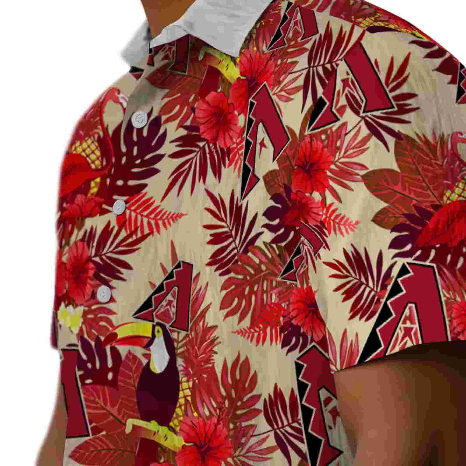 arizona diamondbacks floral toucan red hawaiian shirt trendy