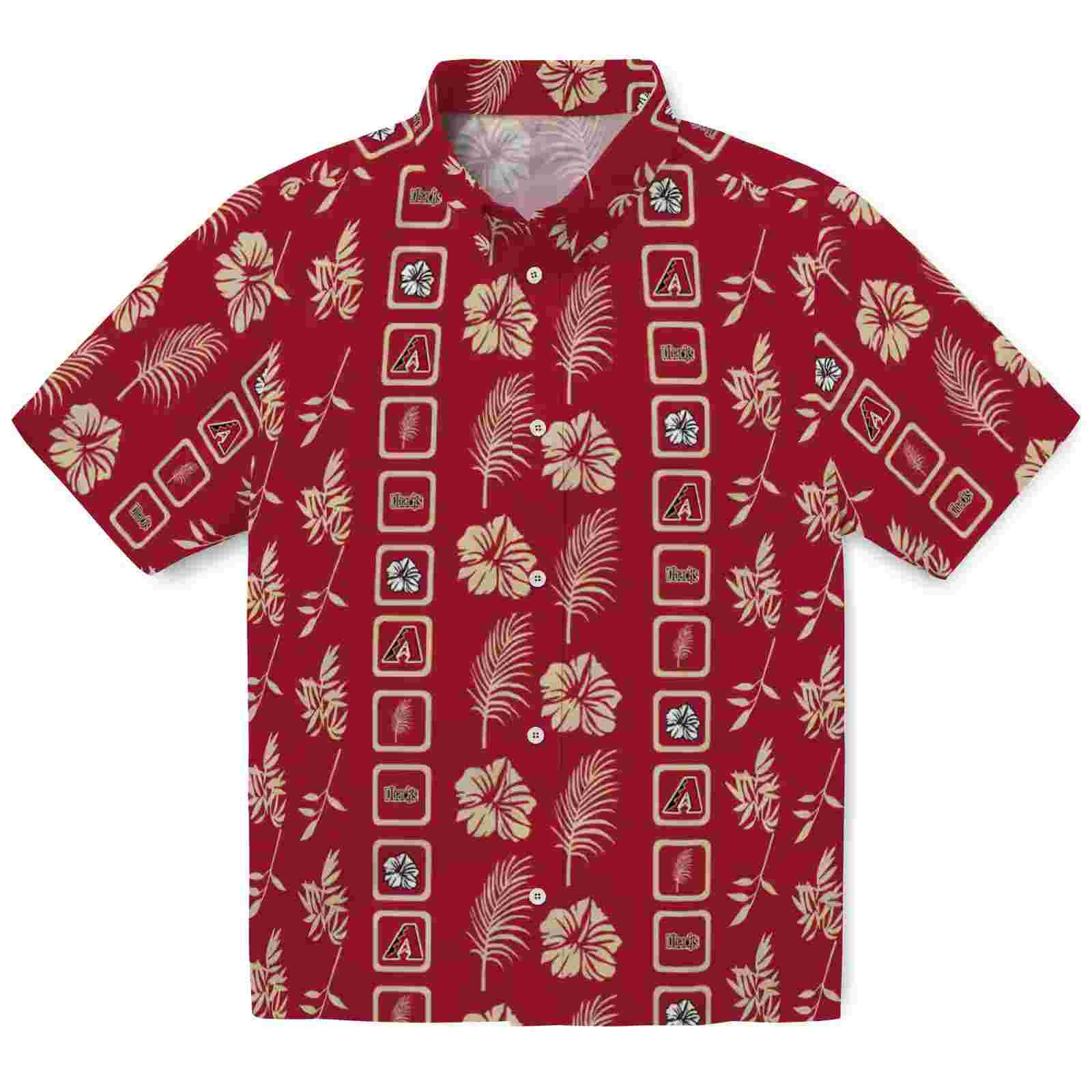 Arizona Diamondbacks Framed Floral Red Hawaiian Shirt