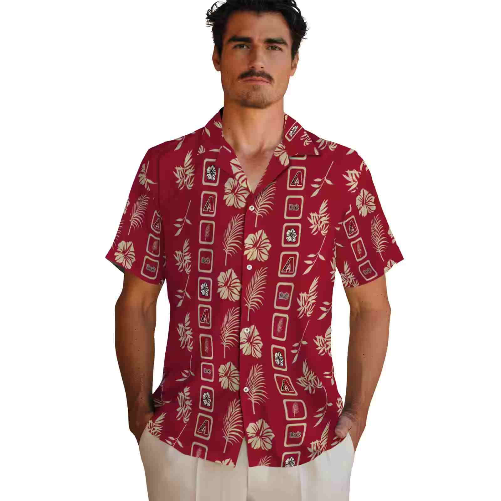 arizona diamondbacks framed floral red hawaiian shirt fashion forward