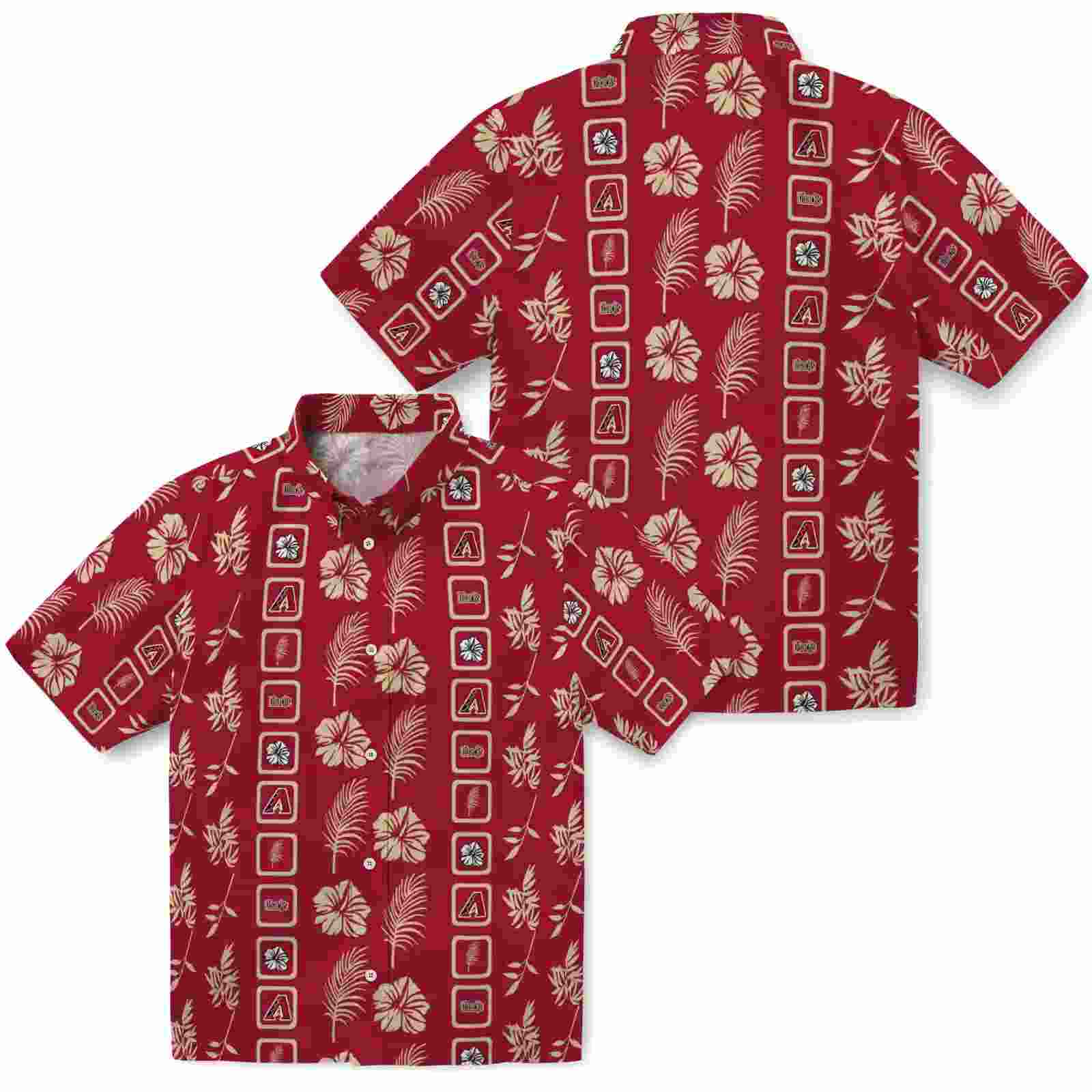 arizona diamondbacks framed floral red hawaiian shirt high quality