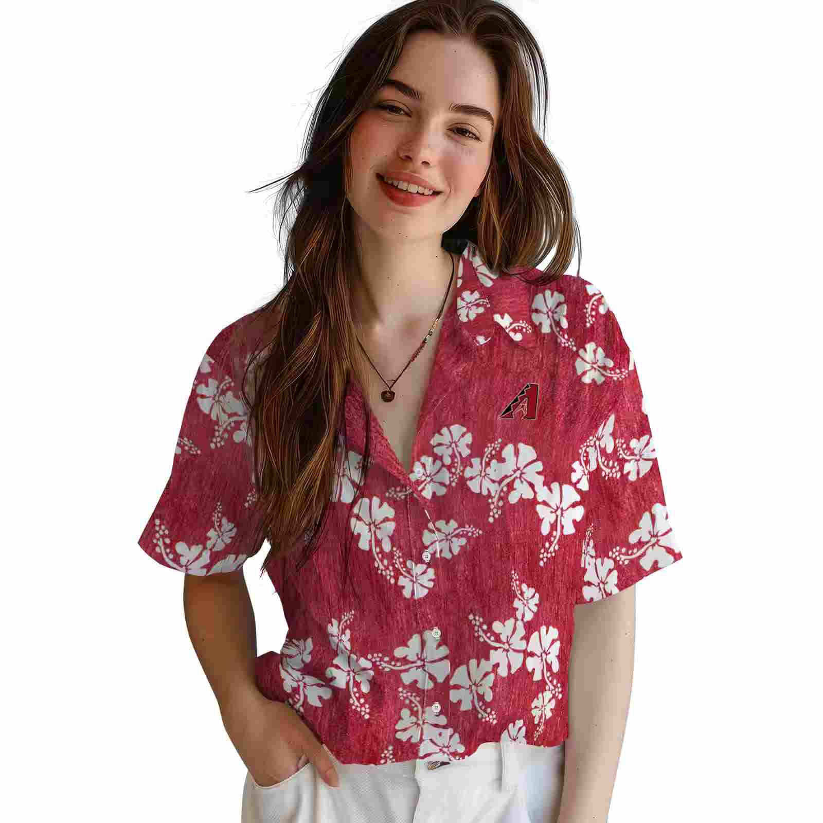 arizona diamondbacks hibiscus clusters red hawaiian shirt latest model