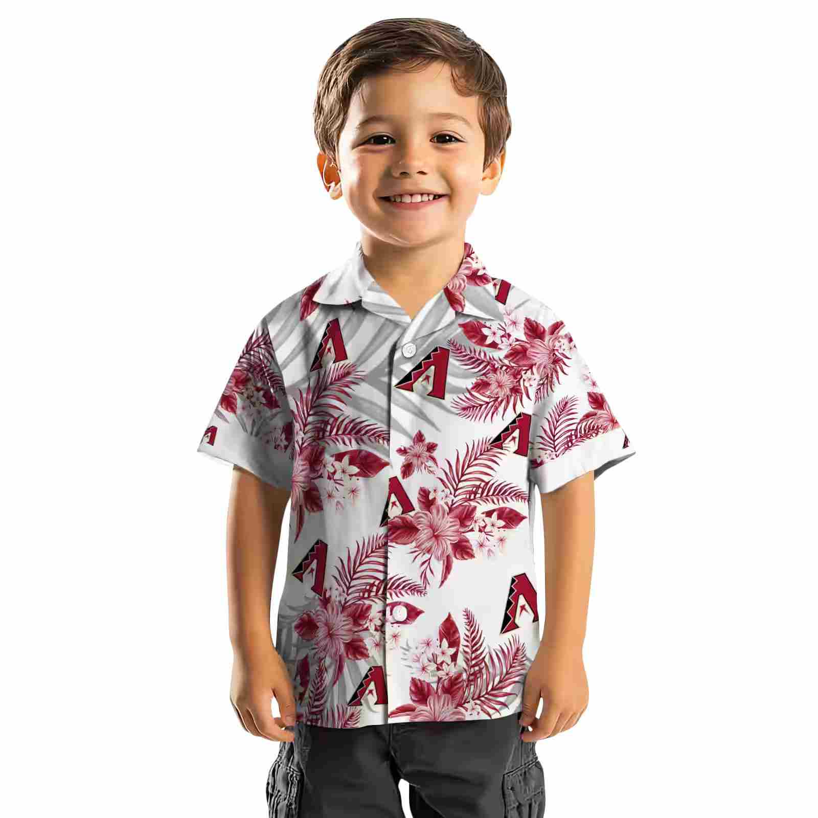 arizona diamondbacks hibiscus palm leaves red white hawaiian shirt top rated