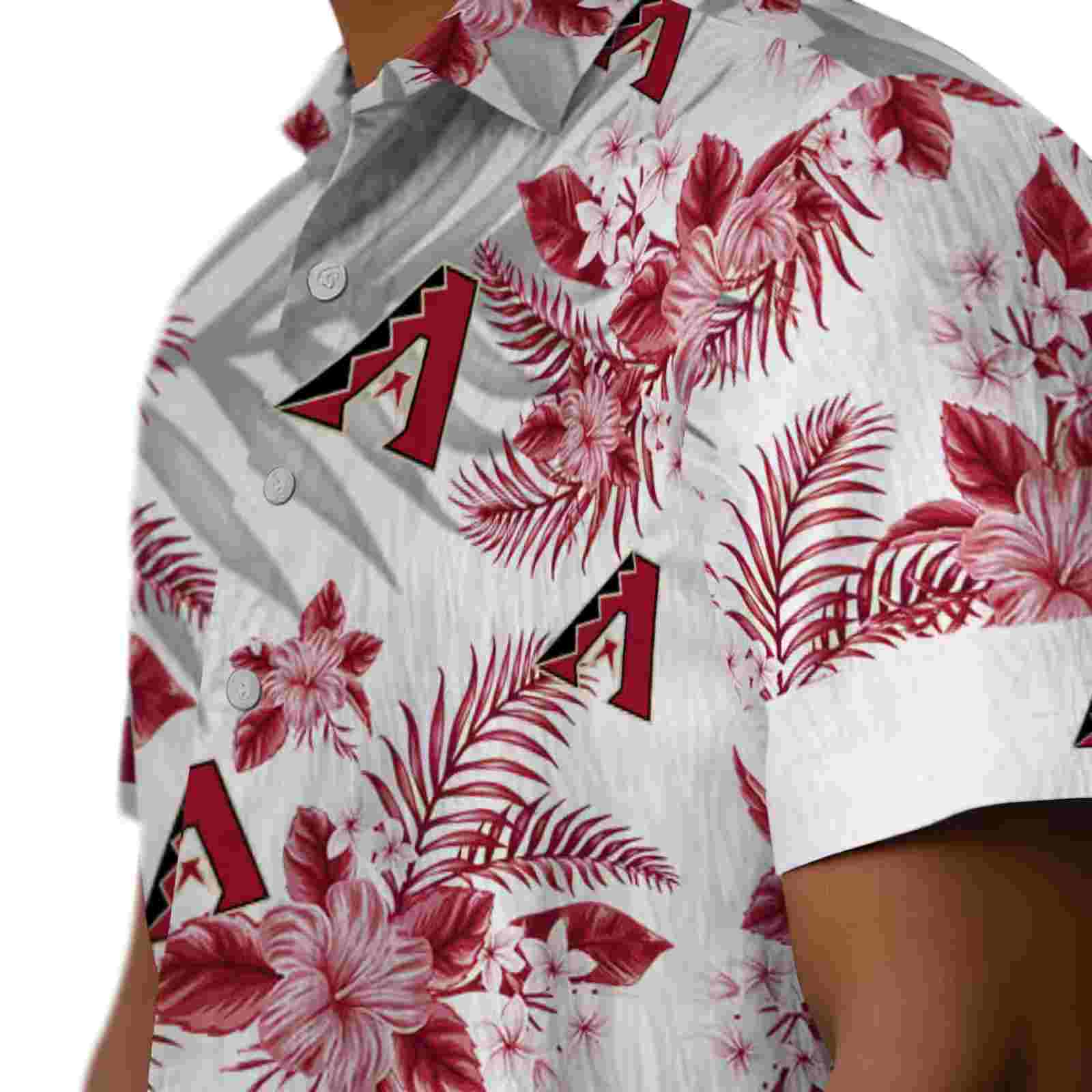 arizona diamondbacks hibiscus palm leaves red white hawaiian shirt trendy