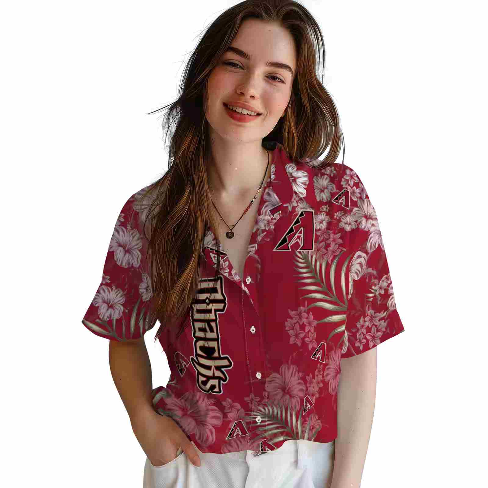 arizona diamondbacks hibiscus print red hawaiian shirt latest model