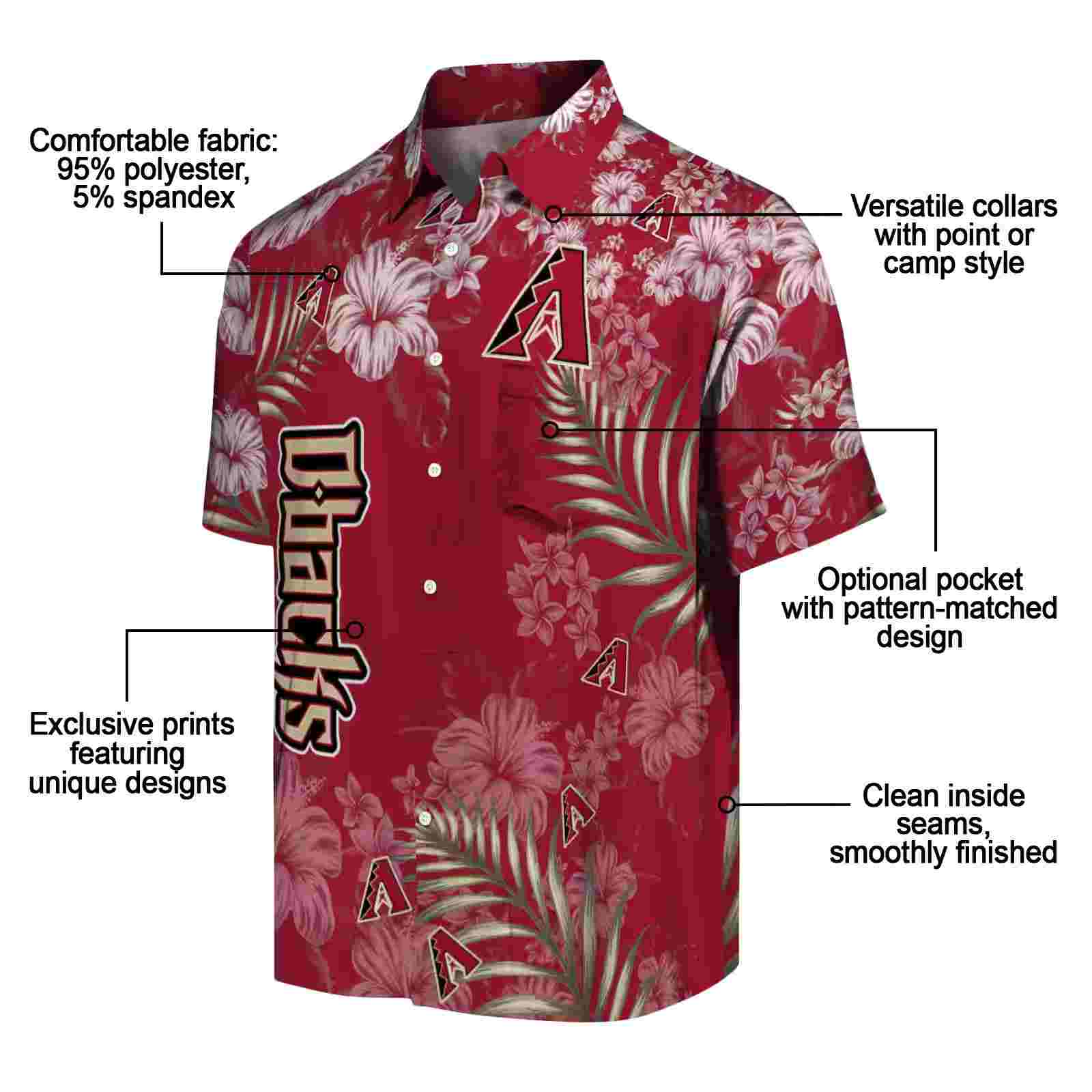 arizona diamondbacks hibiscus print red hawaiian shirt new arrival