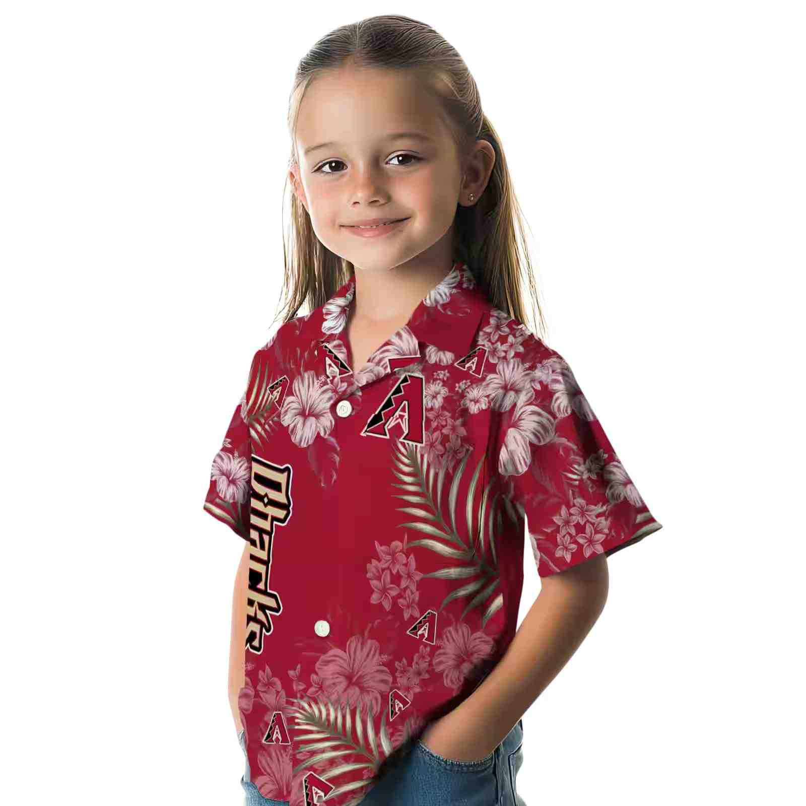 arizona diamondbacks hibiscus print red hawaiian shirt premium grade