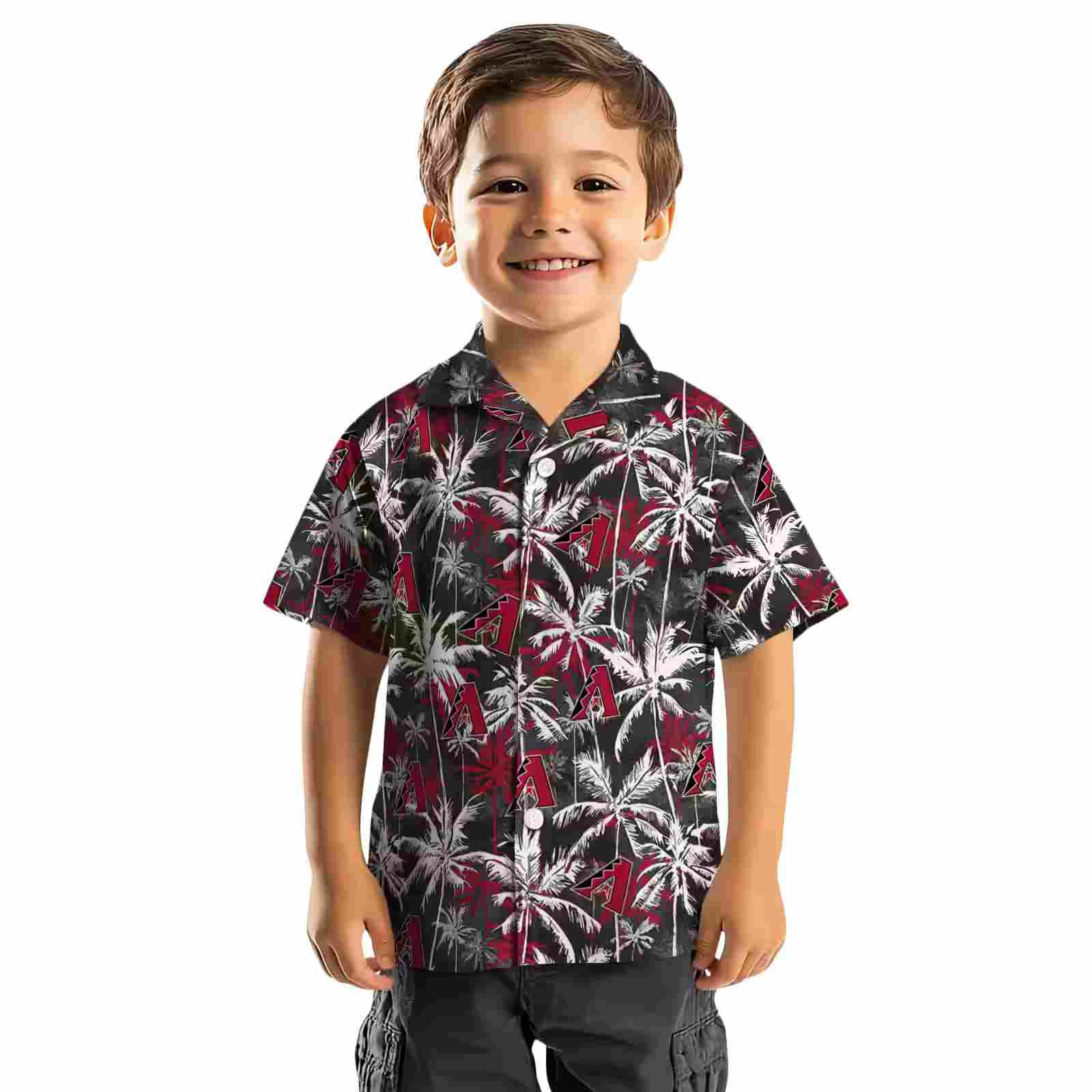 arizona diamondbacks palm pattern red black hawaiian shirt top rated