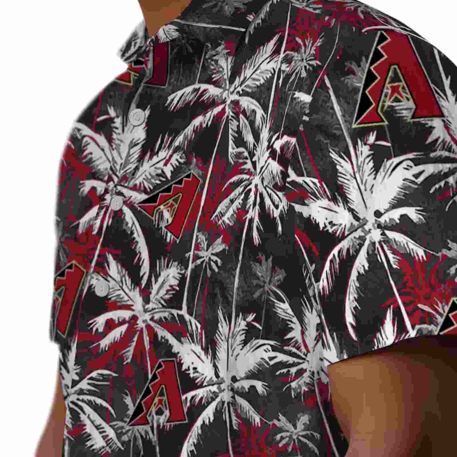 arizona diamondbacks palm pattern red black hawaiian shirt trendy