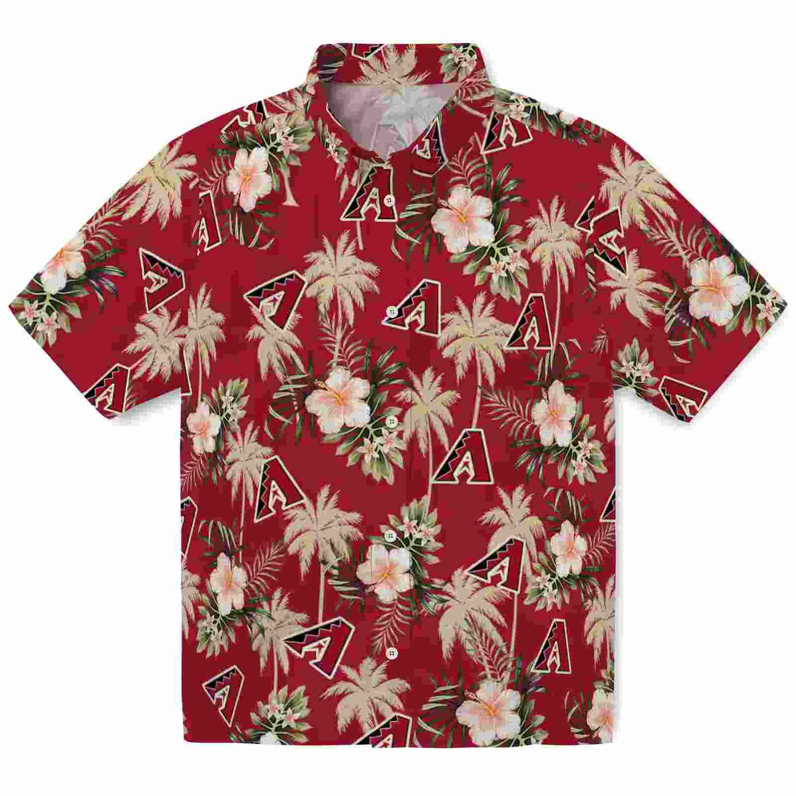 Arizona Diamondbacks Palm Tree Flower Red Hawaiian Shirt