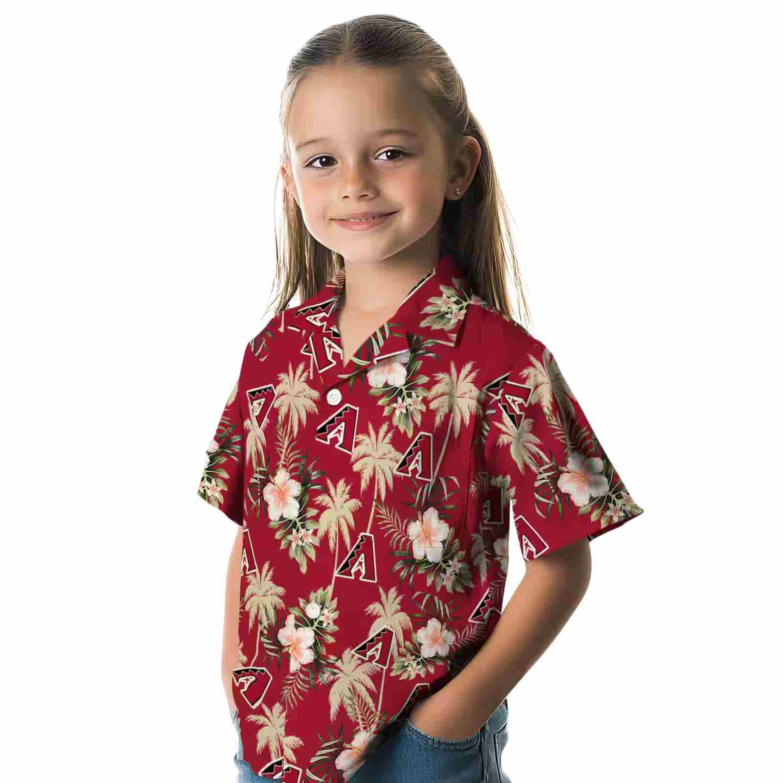 arizona diamondbacks palm tree flower red hawaiian shirt premium grade