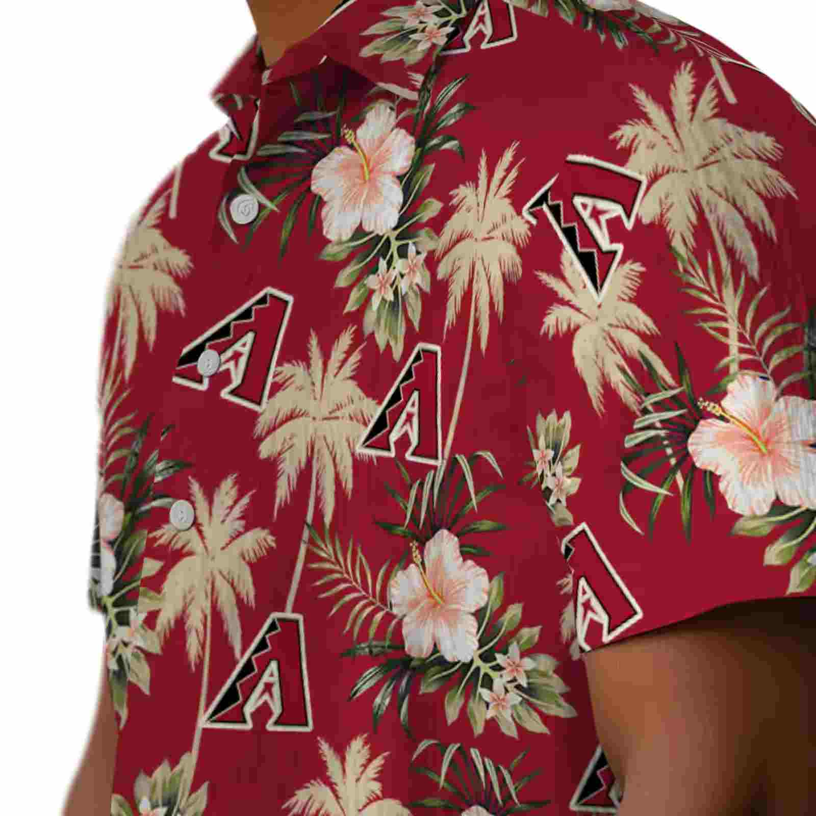 arizona diamondbacks palm tree flower red hawaiian shirt trendy