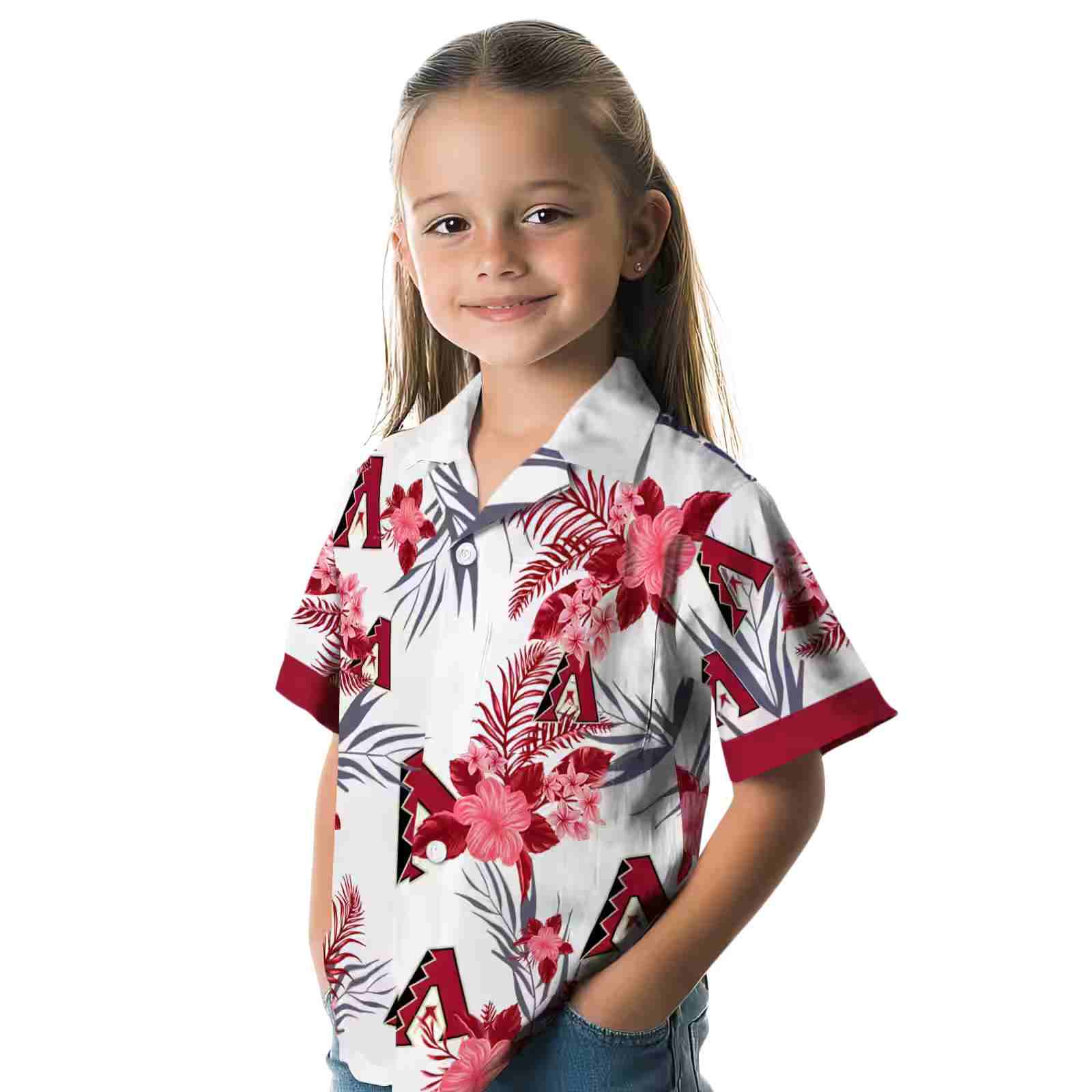 arizona diamondbacks patriotic hibiscus design red white hawaiian shirt premium grade