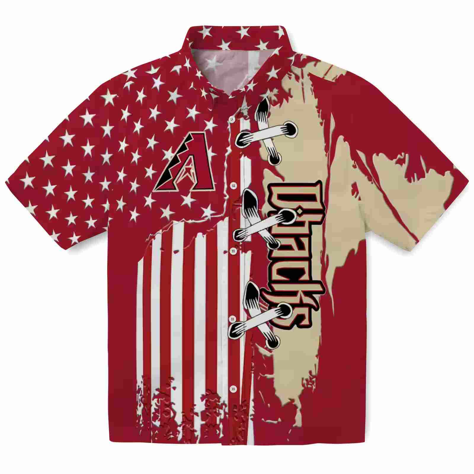 Arizona Diamondbacks Stitched Flag Red Hawaiian Shirt