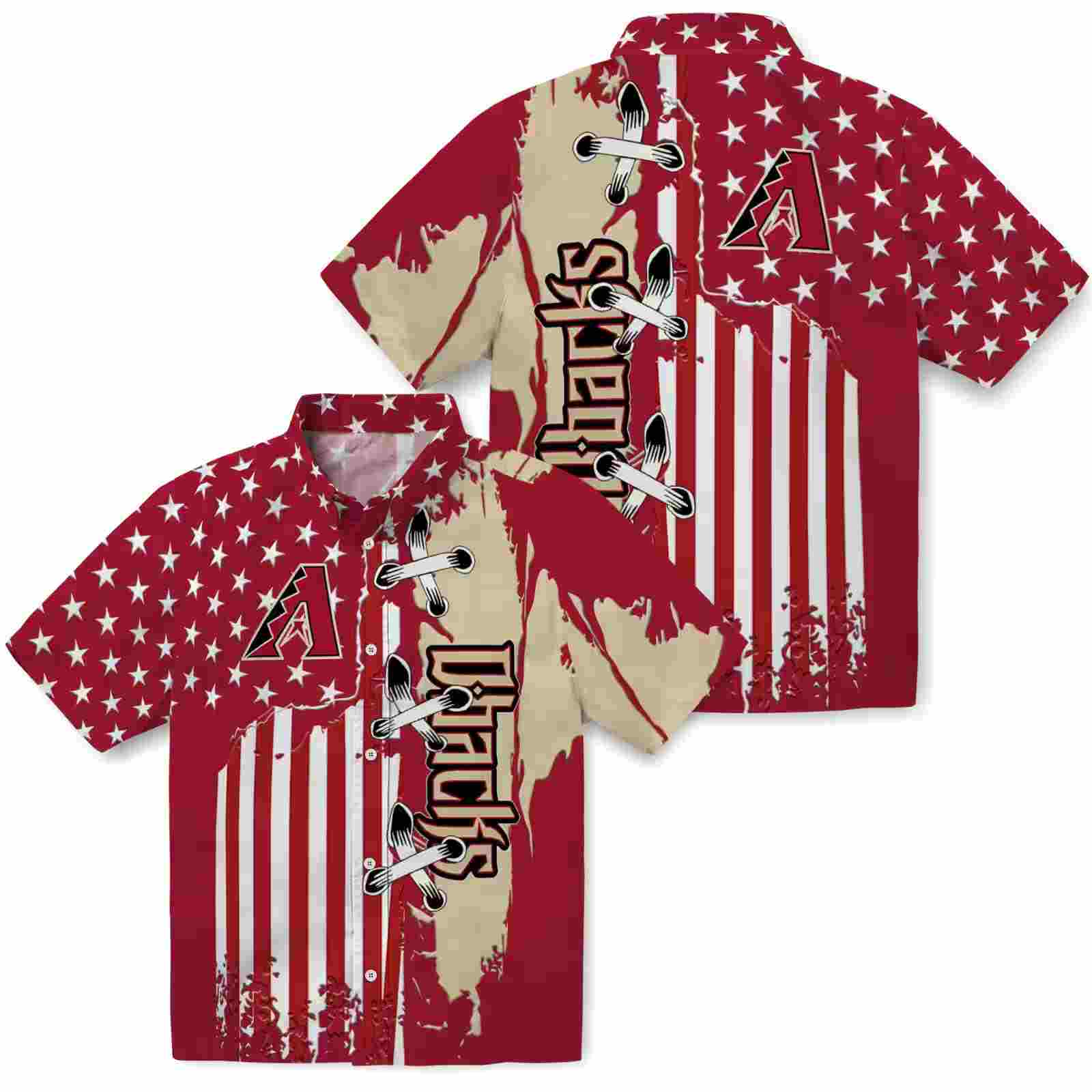 arizona diamondbacks stitched flag red hawaiian shirt high quality