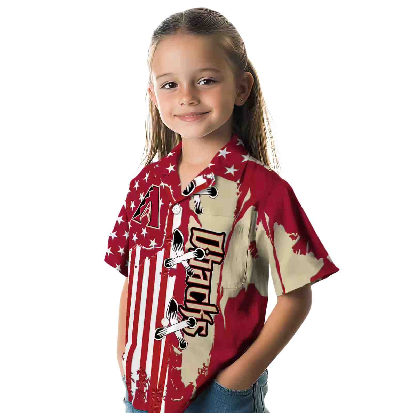 arizona diamondbacks stitched flag red hawaiian shirt premium grade