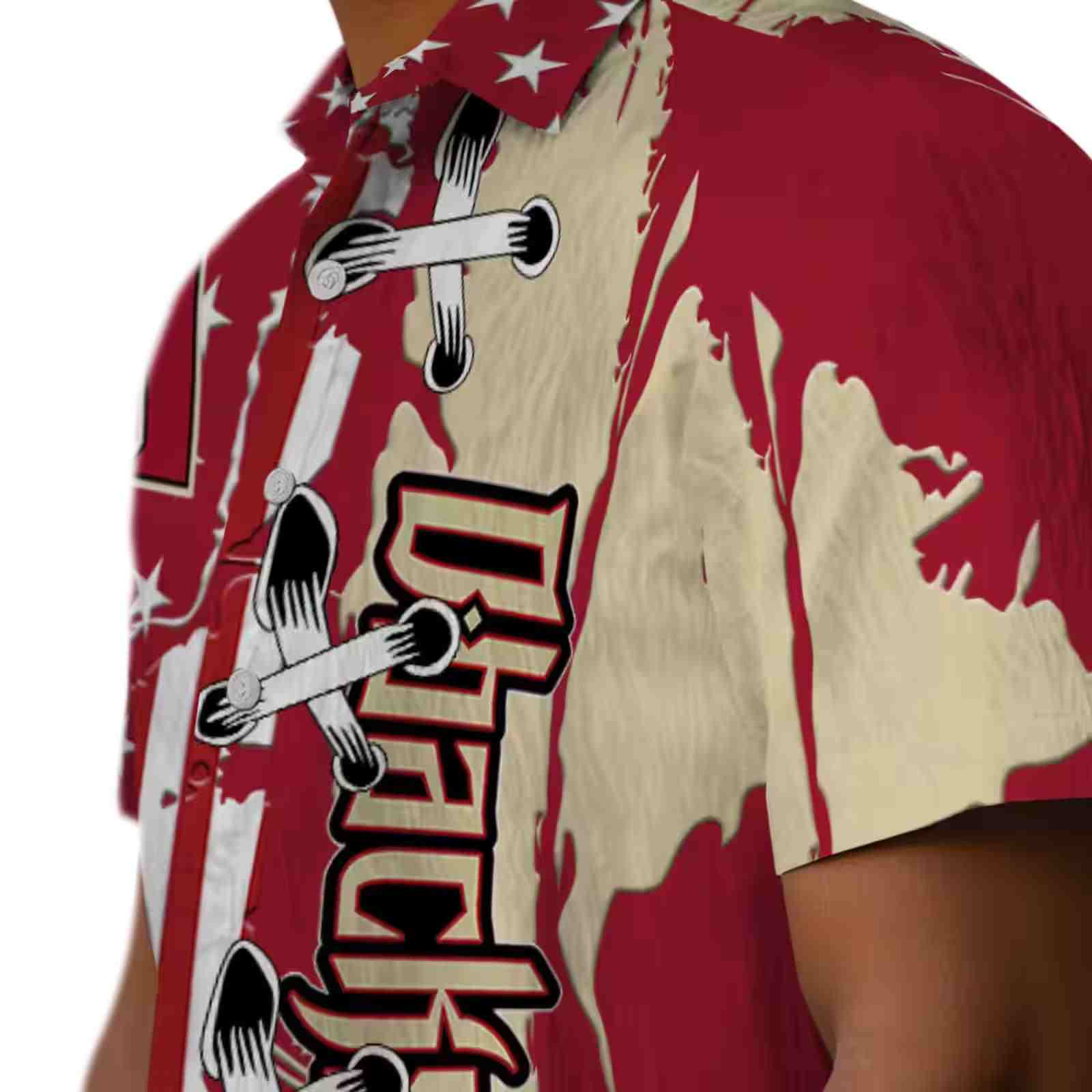 arizona diamondbacks stitched flag red hawaiian shirt trendy