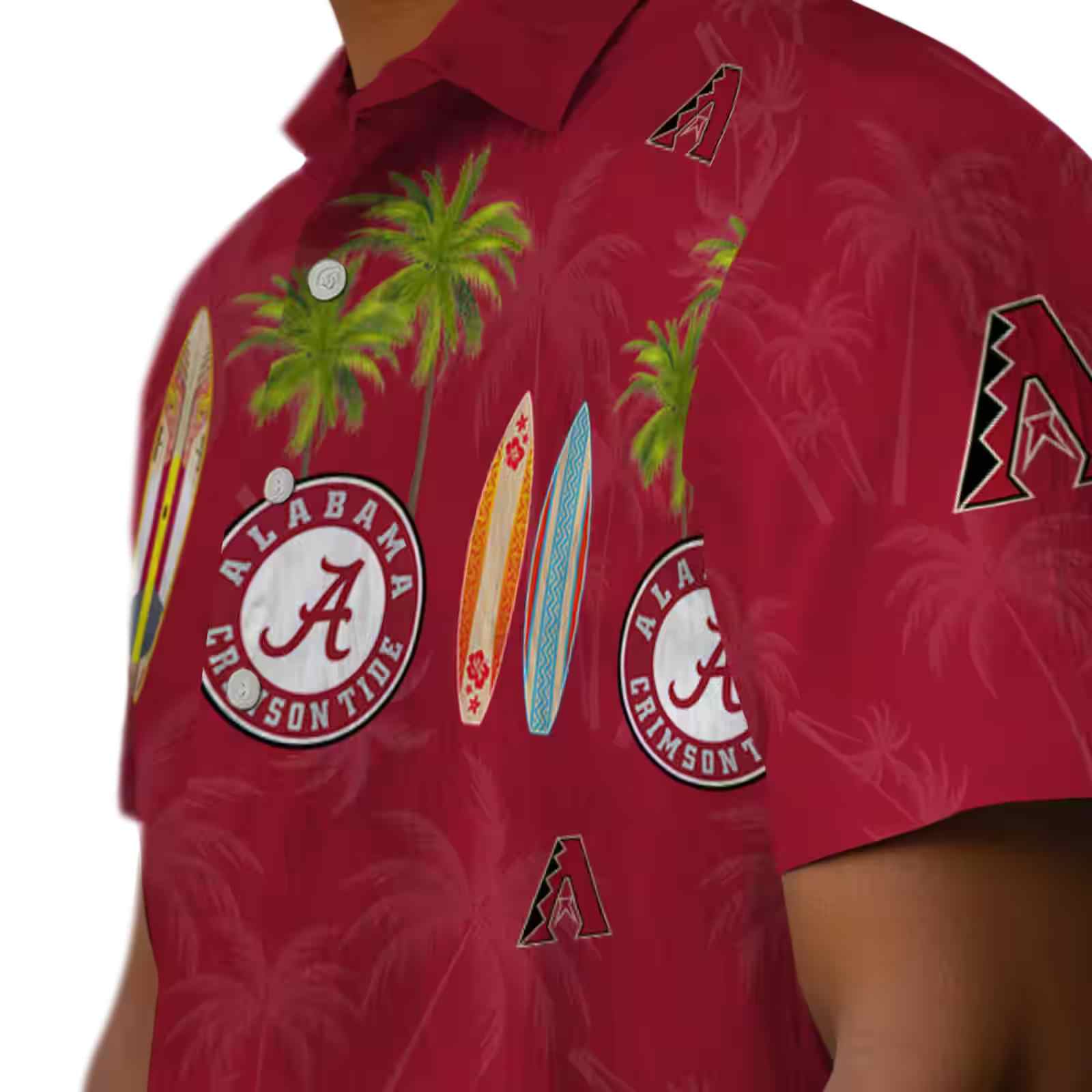 arizona diamondbacks surfboard palm red hawaiian shirt trendy