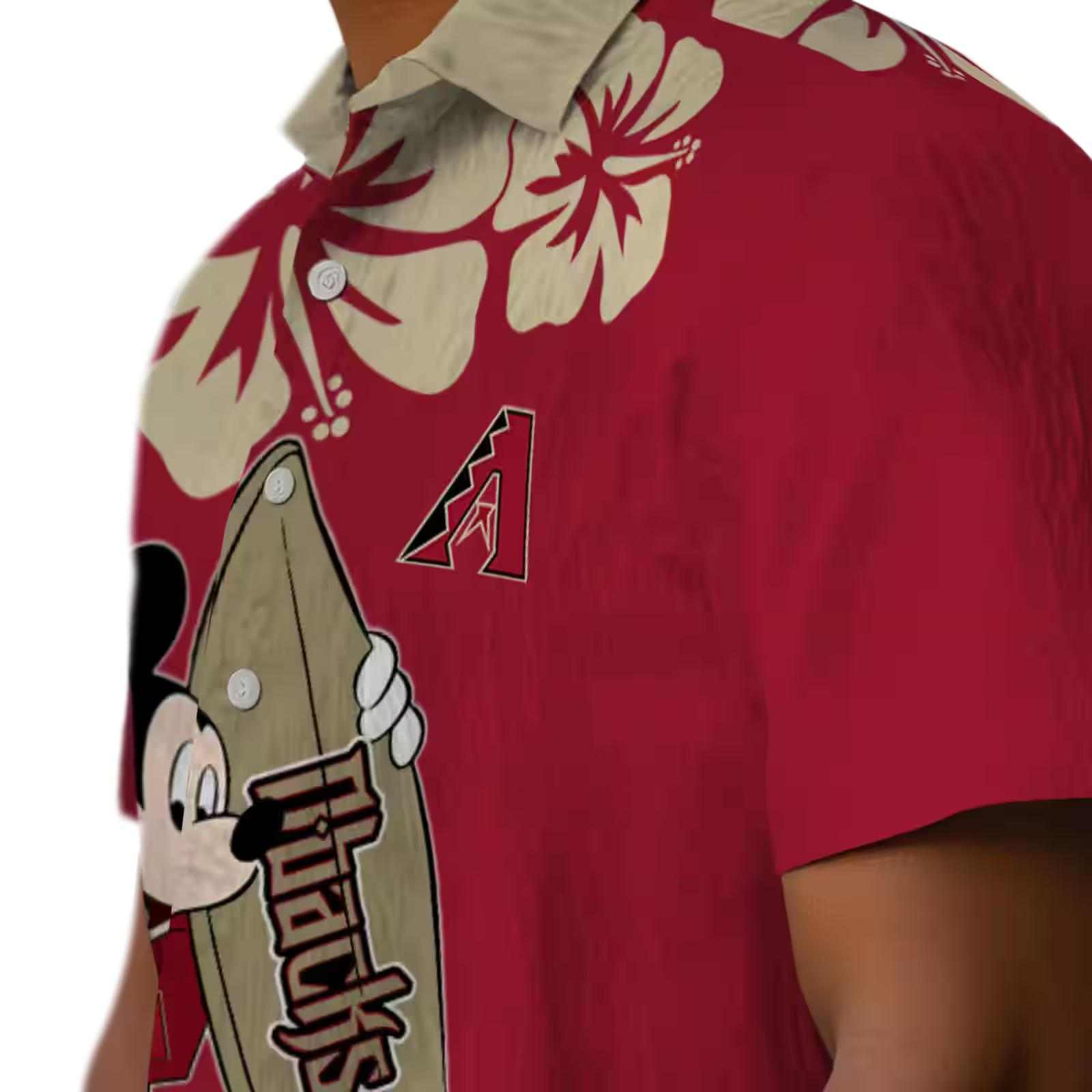 arizona diamondbacks surfing mickey red hawaiian shirt trendy