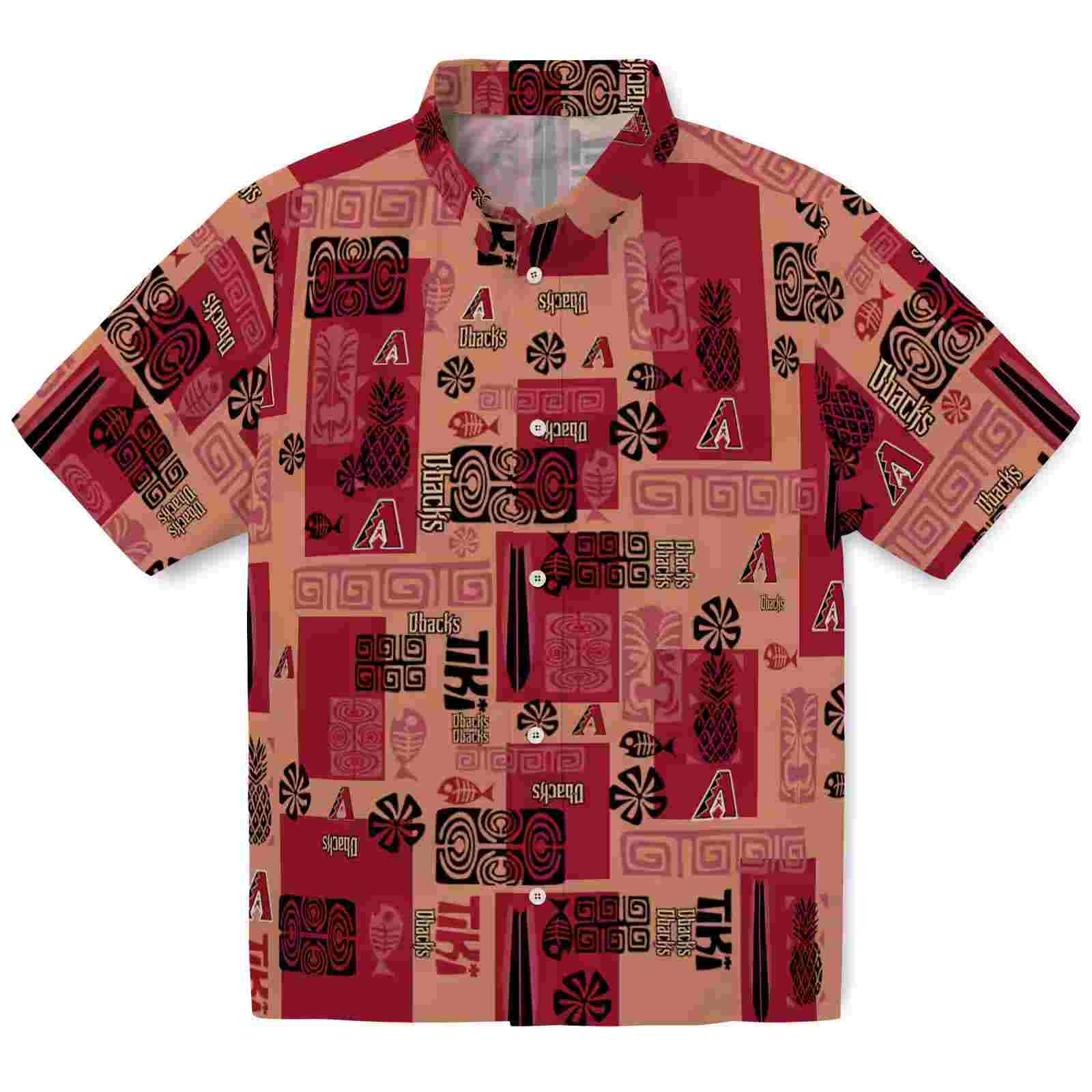 Arizona Diamondbacks Tribal Symbols Red Hawaiian Shirt