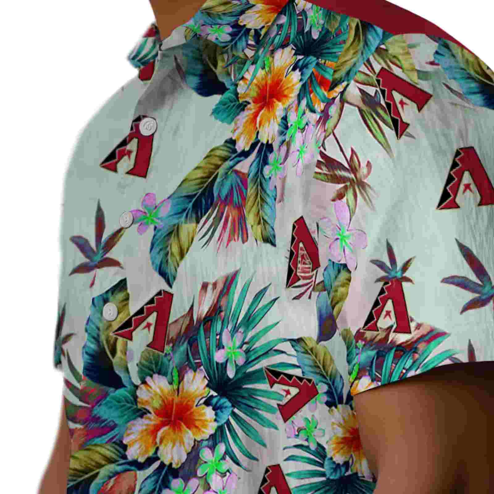 arizona diamondbacks tropical foliage green hawaiian shirt trendy