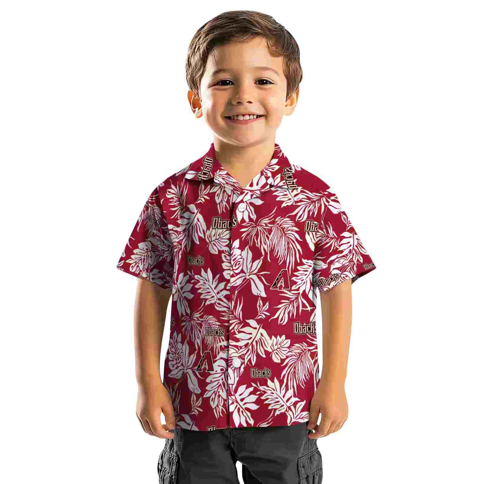 arizona diamondbacks tropical leaf red white hawaiian shirt top rated