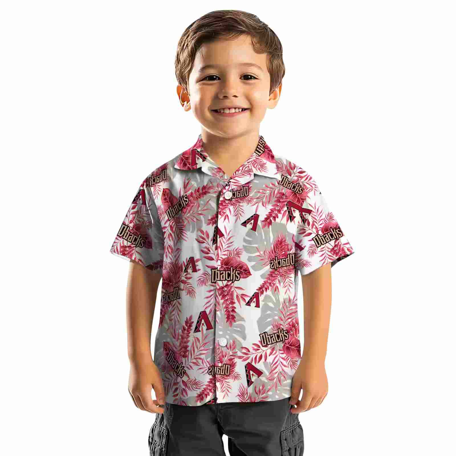 arizona diamondbacks tropical leaves red white hawaiian shirt top rated