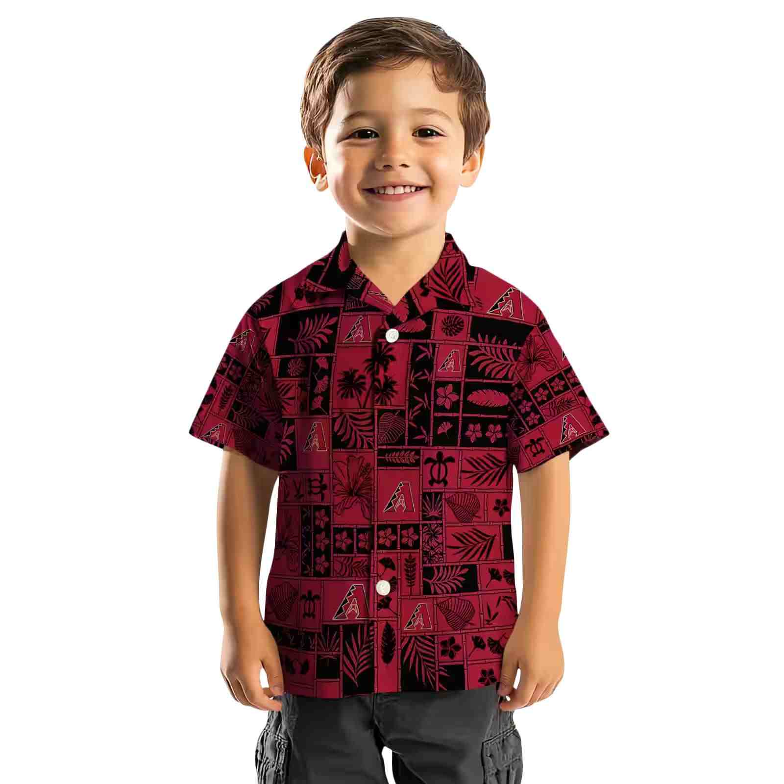 arizona diamondbacks tropical patchwork red black hawaiian shirt top rated