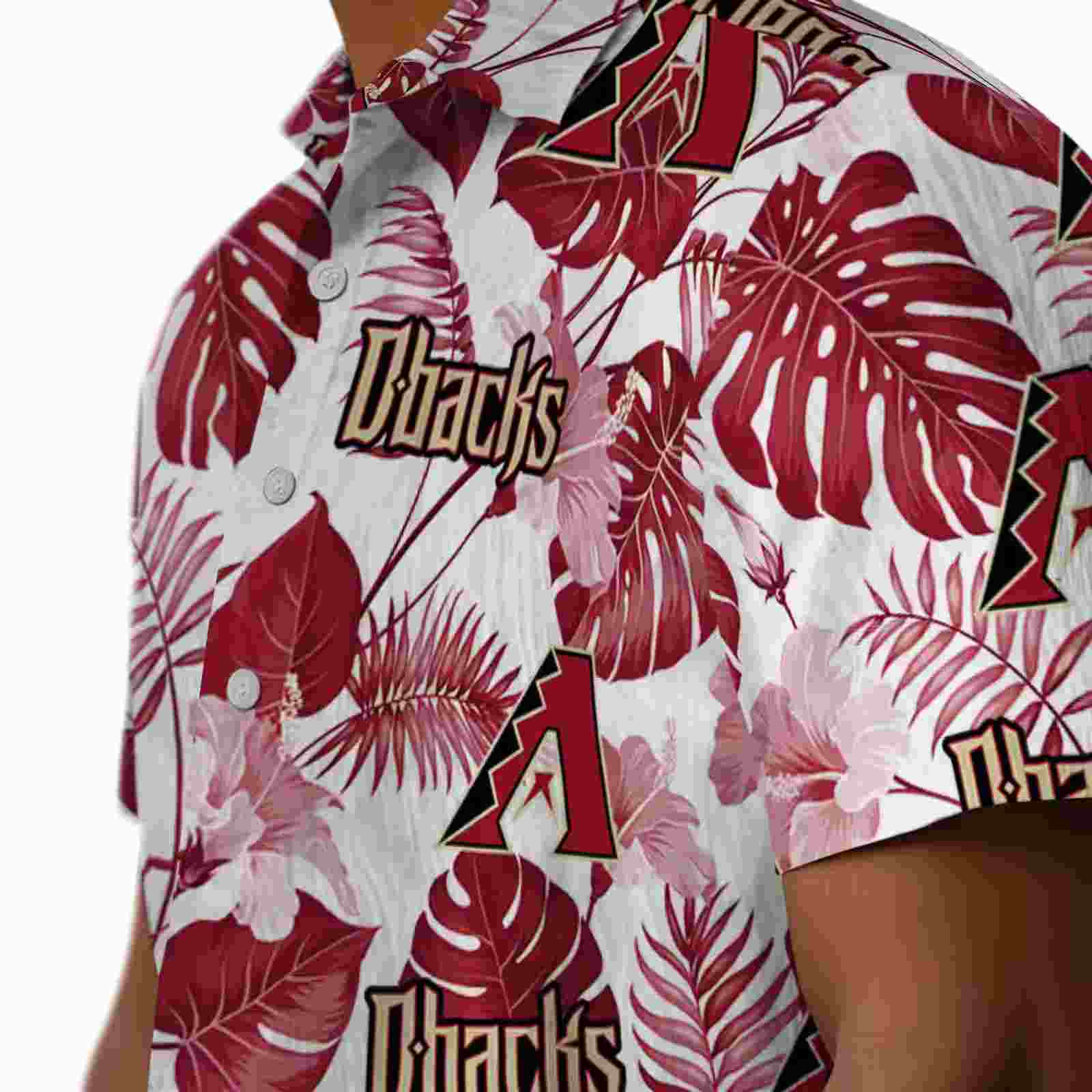 arizona diamondbacks tropical plants red white hawaiian shirt trendy