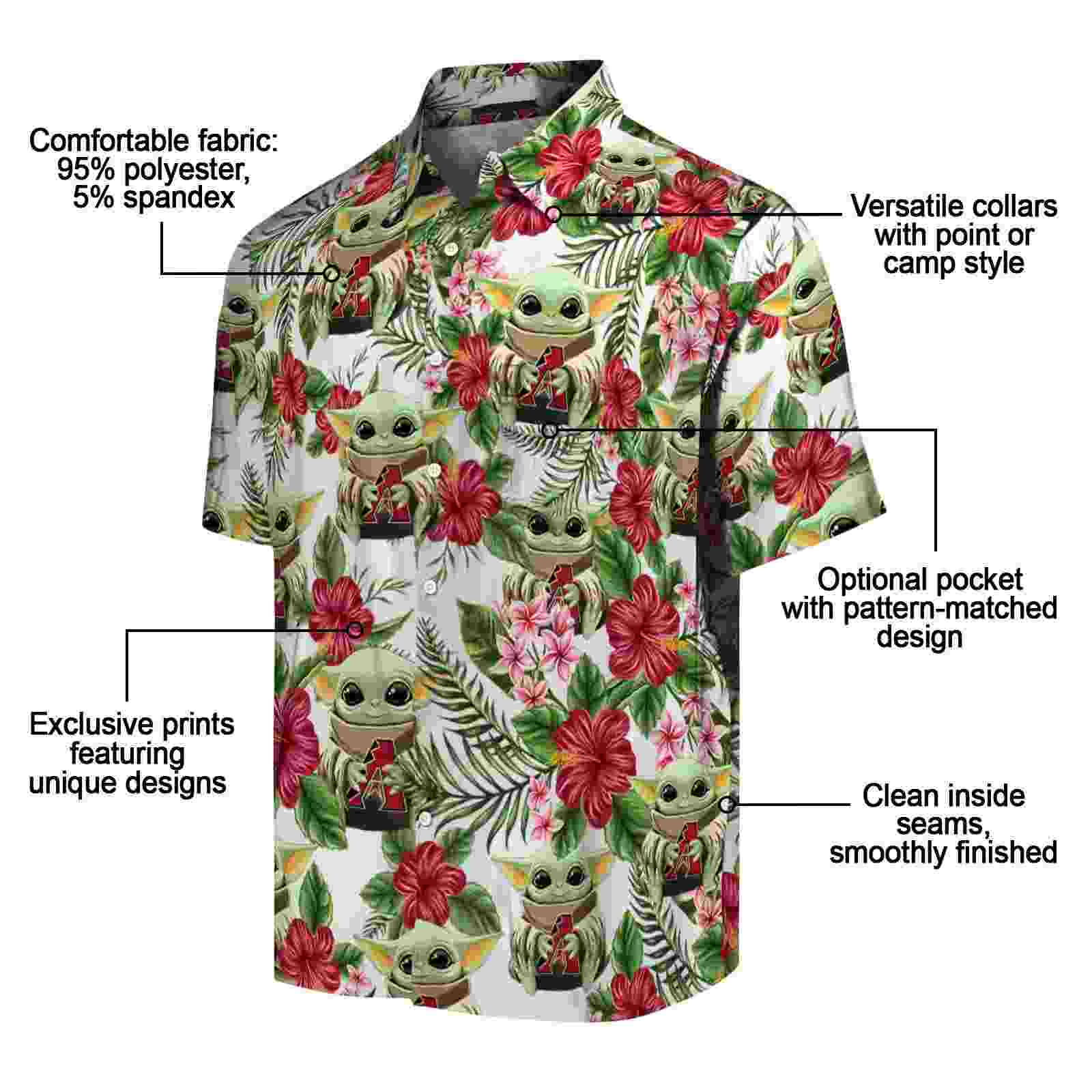 arizona diamondbacks tropical yoda green hawaiian shirt new arrival