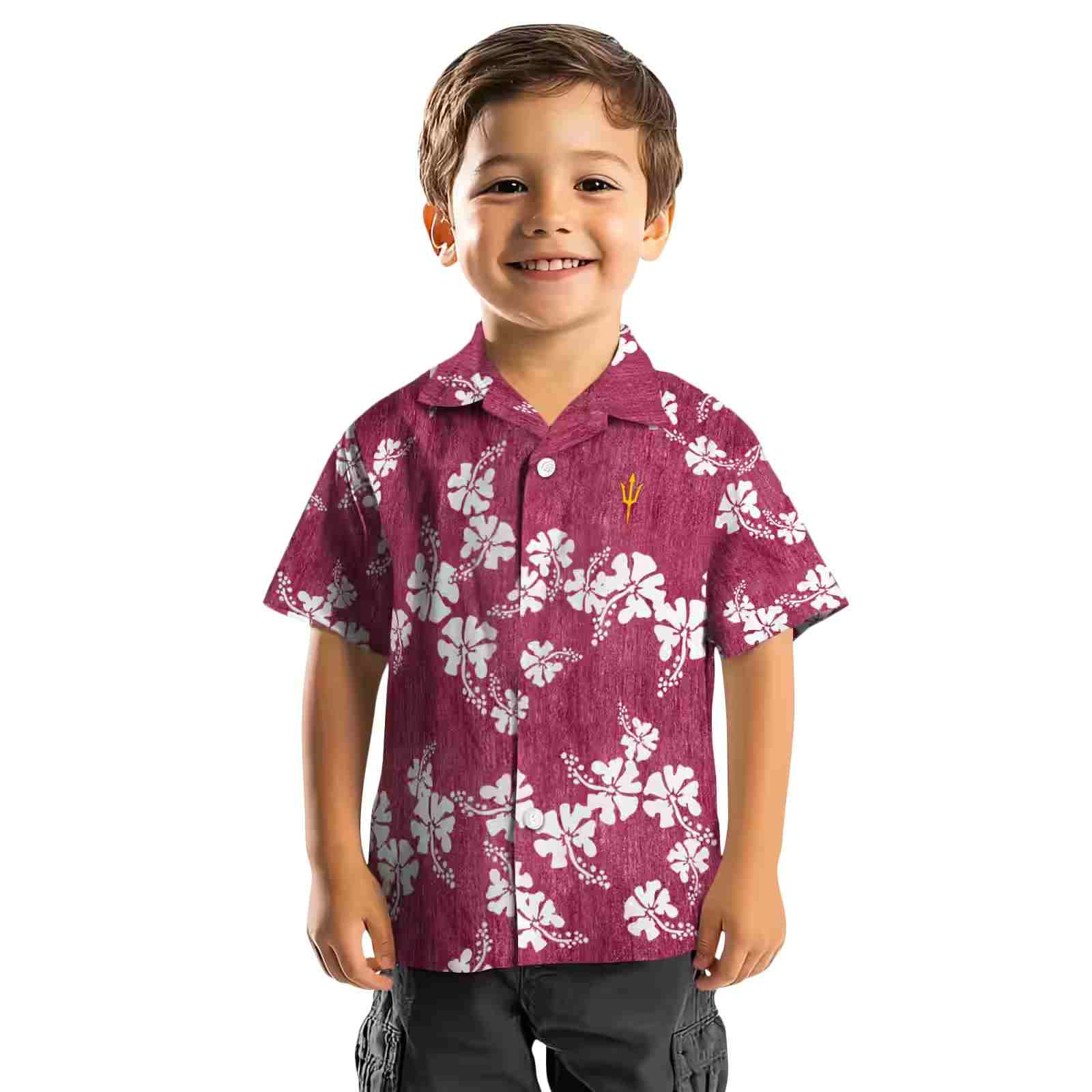 arizona state sun devils hibiscus clusters maroon hawaiian shirt top rated