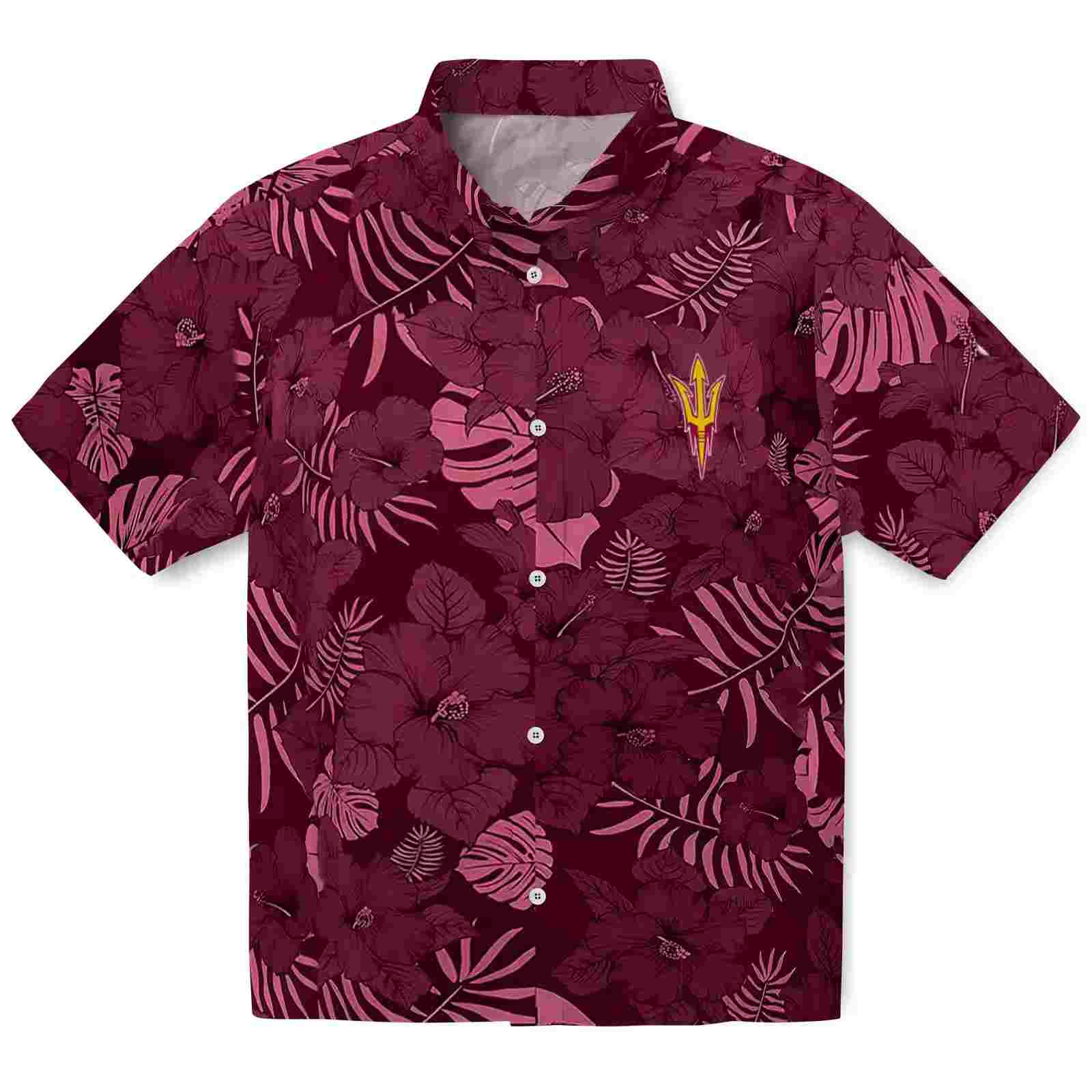 Arizona State Sun Devils Jungle Vibes Maroon Hawaiian Shirt