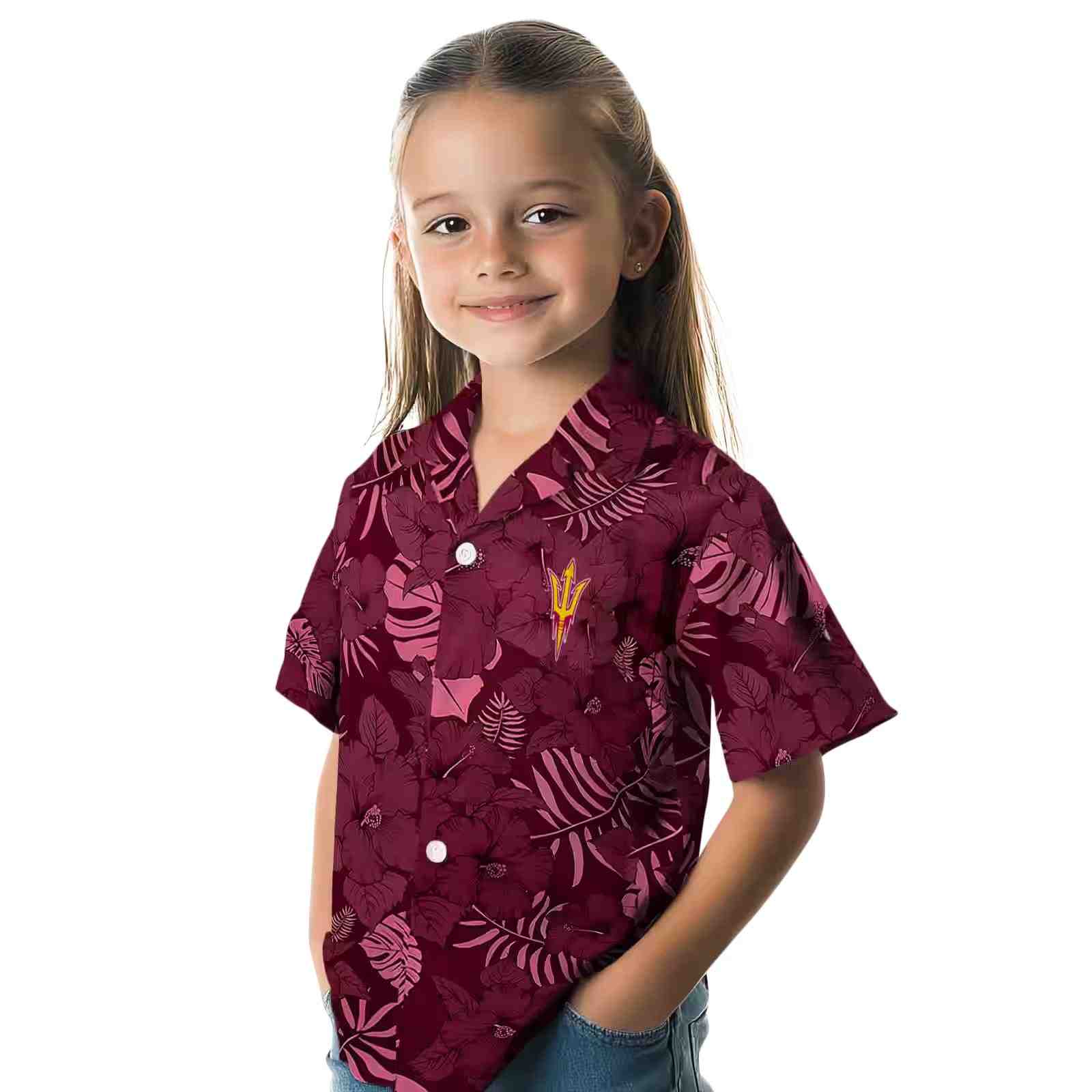 arizona state sun devils jungle vibes maroon hawaiian shirt premium grade